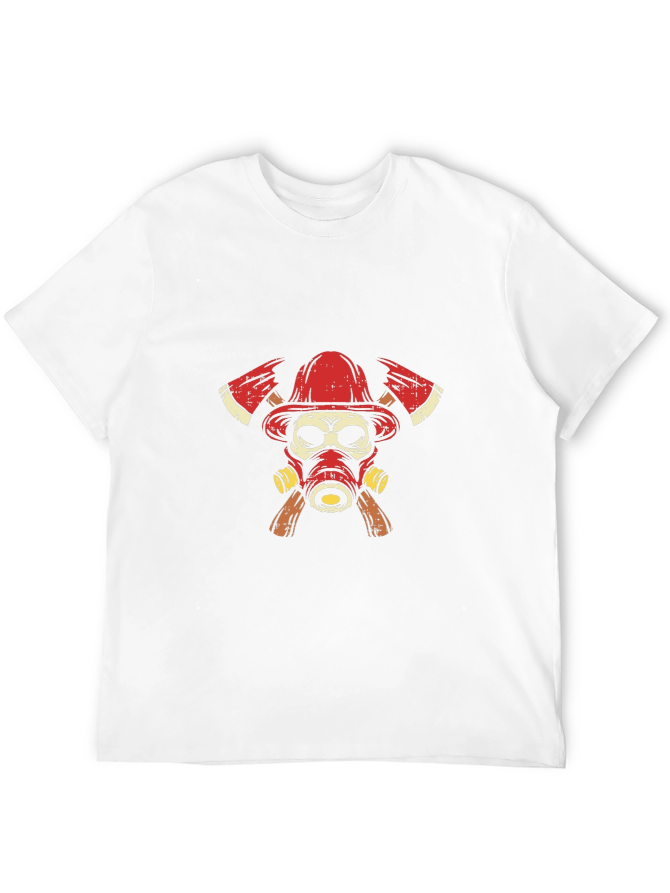 Firefighter Skull Graphic T-Shirt
