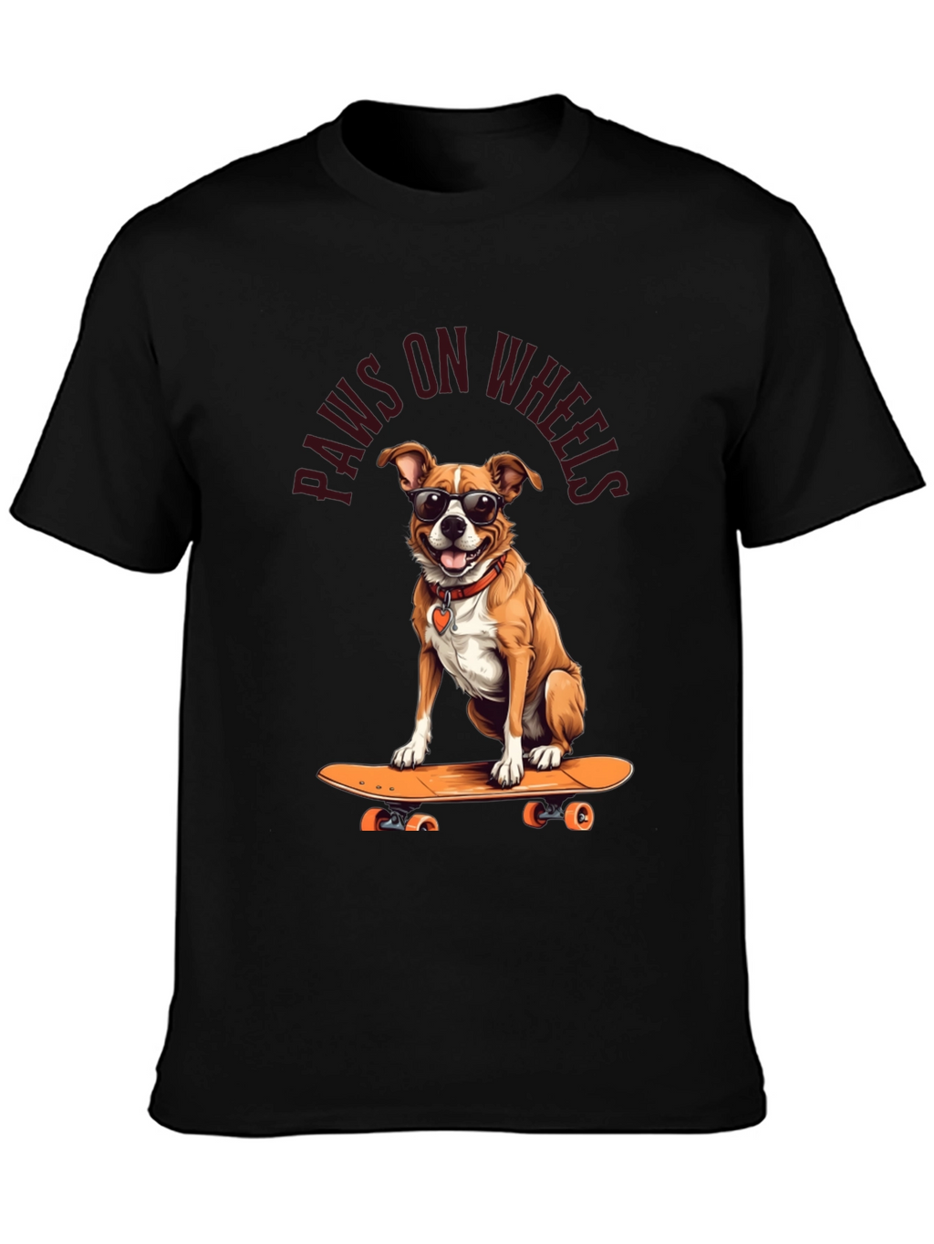 Paws on Wheels Dog Skateboard T-Shirt