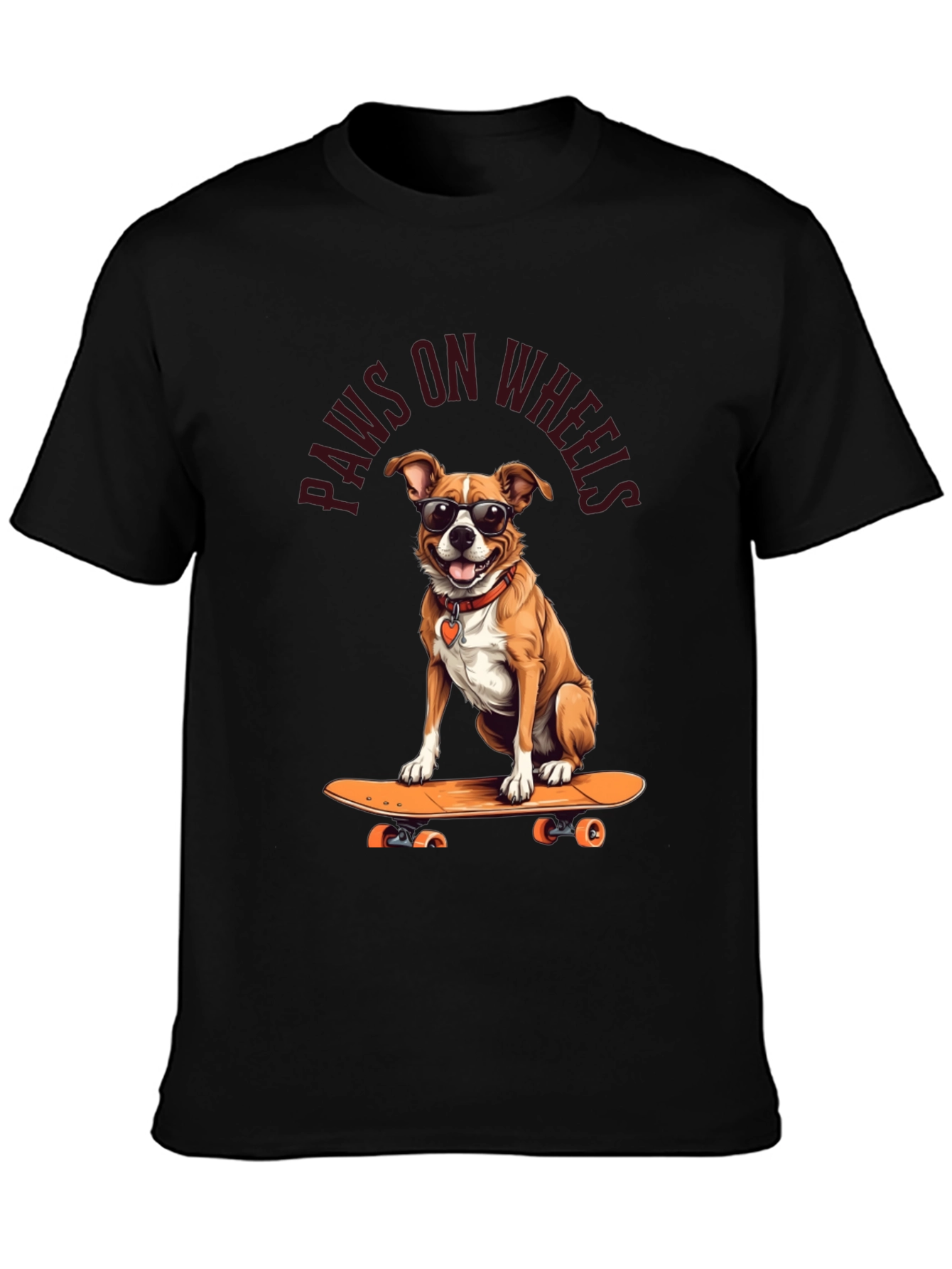 Paws on Wheels Dog Skateboard T-Shirt