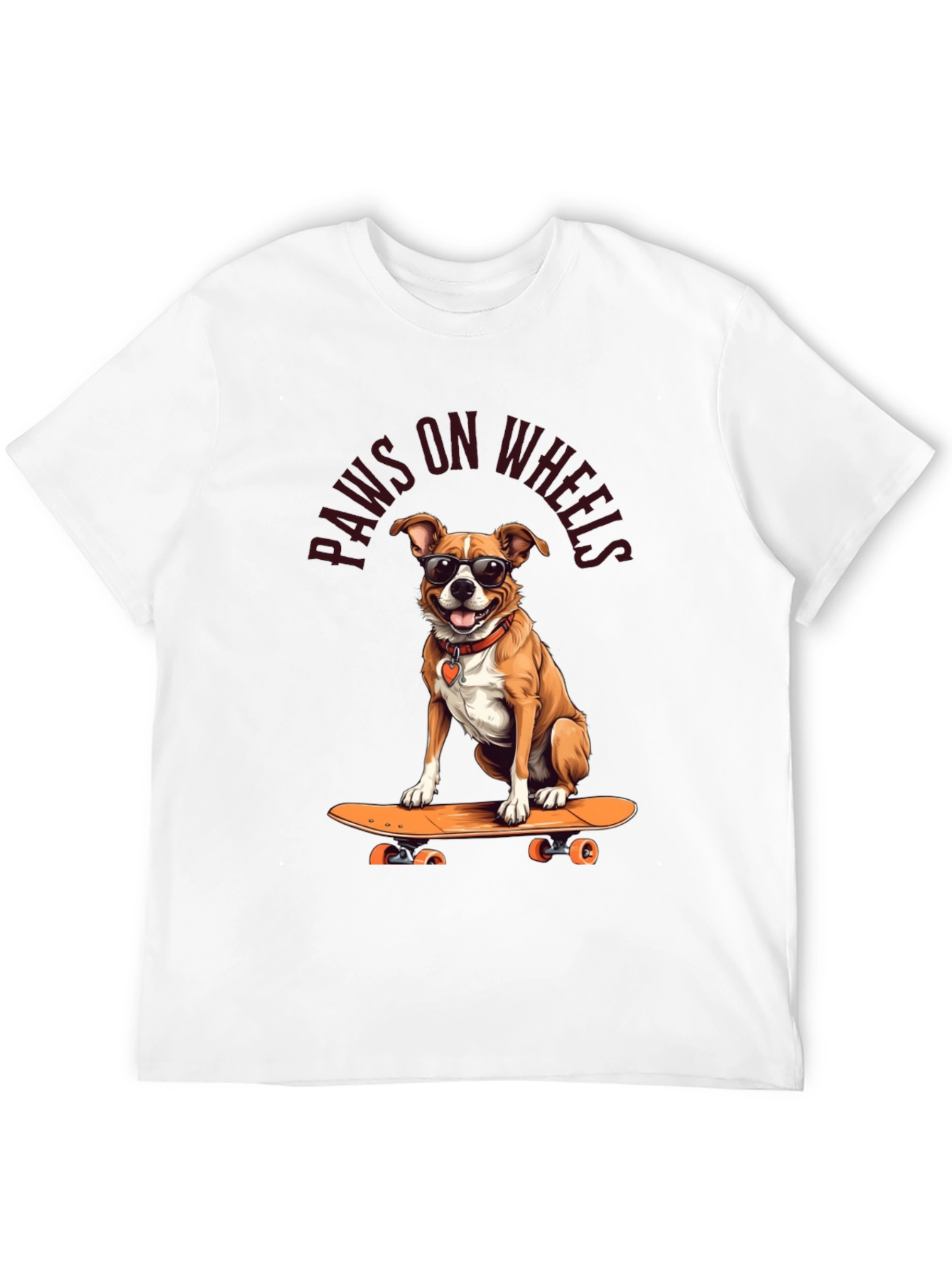 Paws on Wheels Dog Skateboard T-Shirt