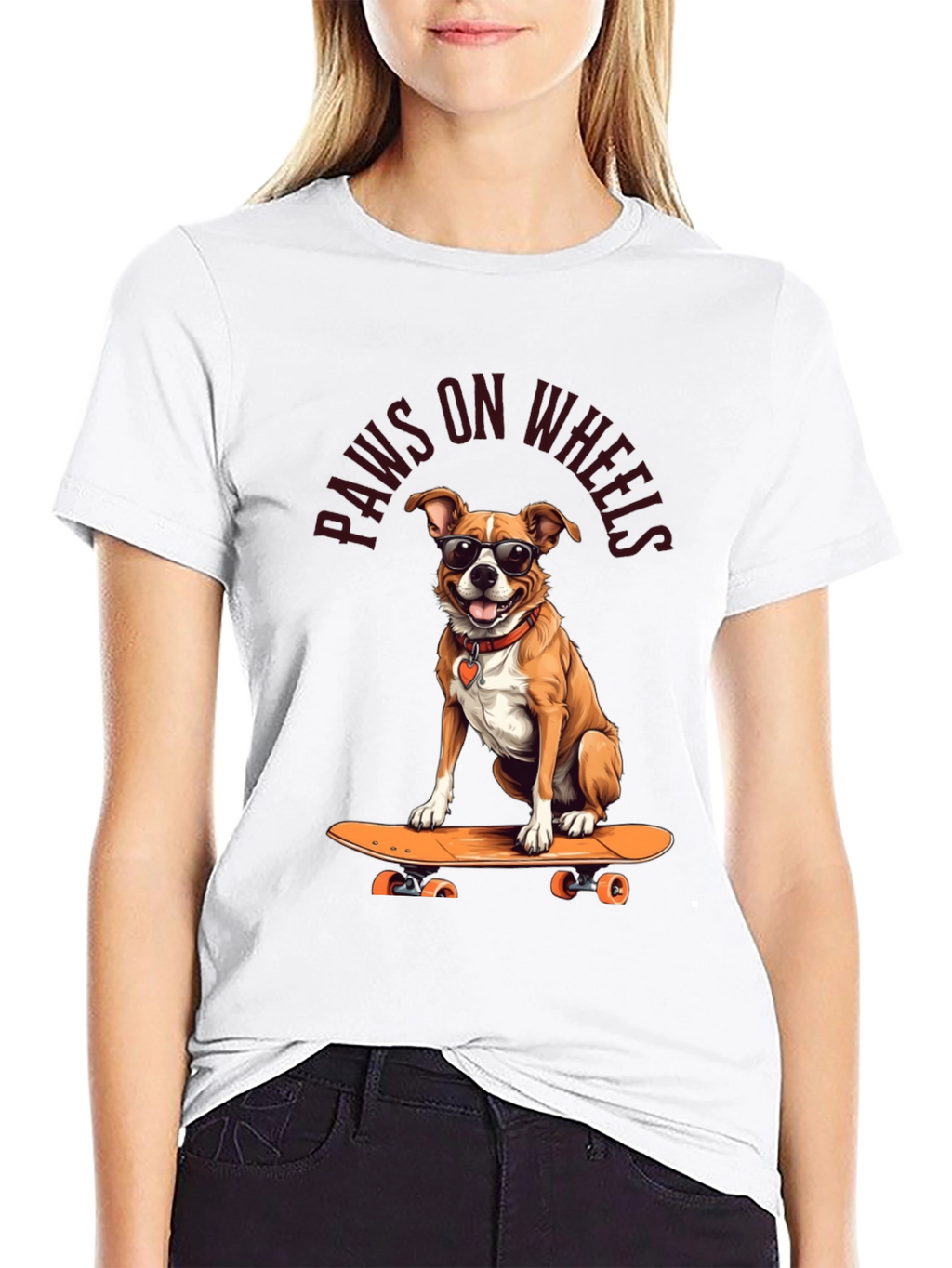 Paws on Wheels Dog Skateboard T-Shirt
