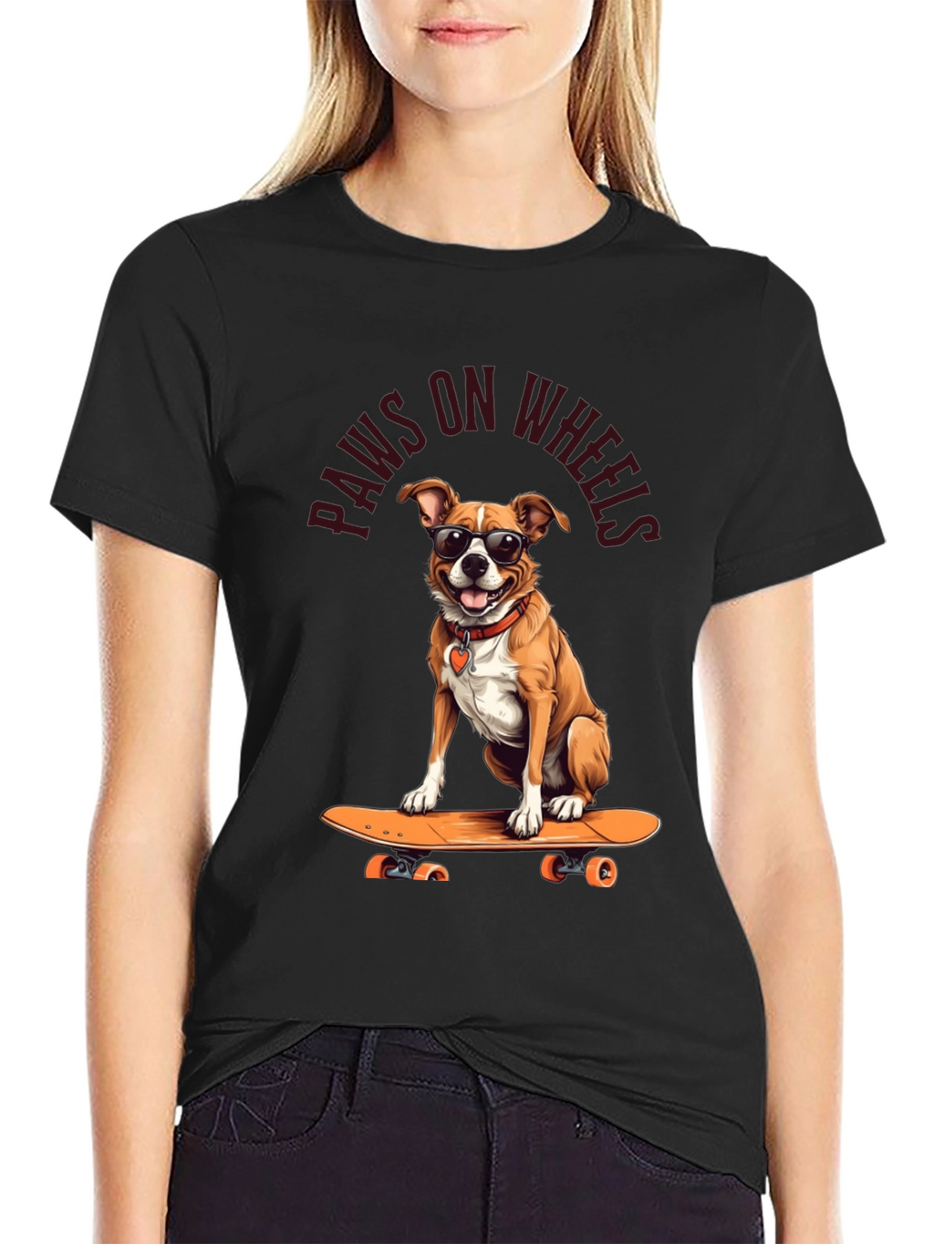 Paws on Wheels Dog Skateboard T-Shirt