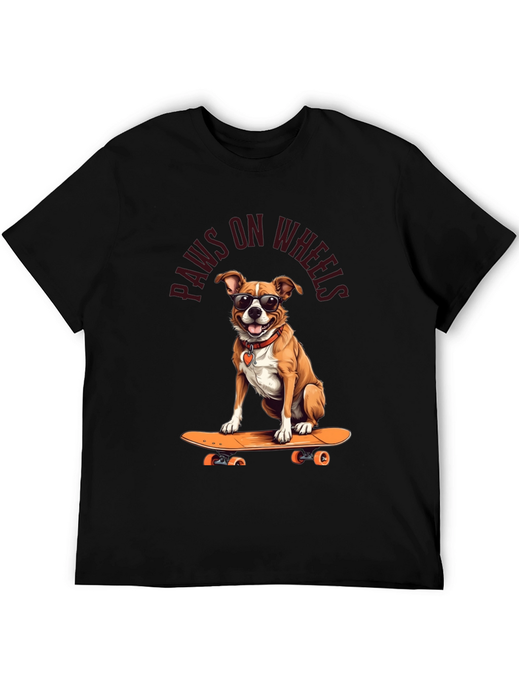 Paws on Wheels Dog Skateboard T-Shirt
