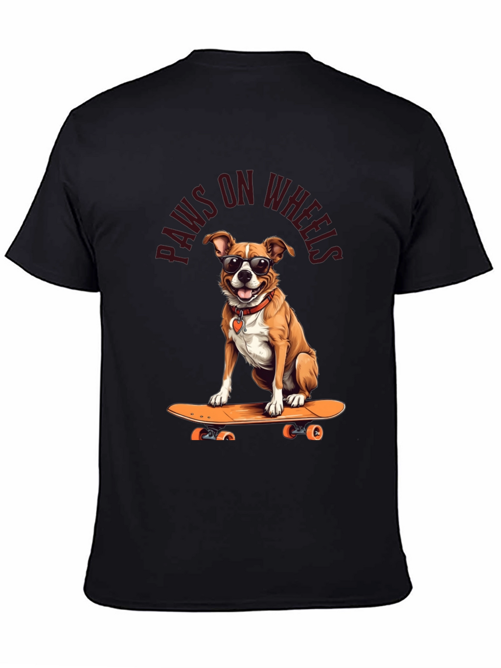 Paws on Wheels Dog Skateboard T-Shirt