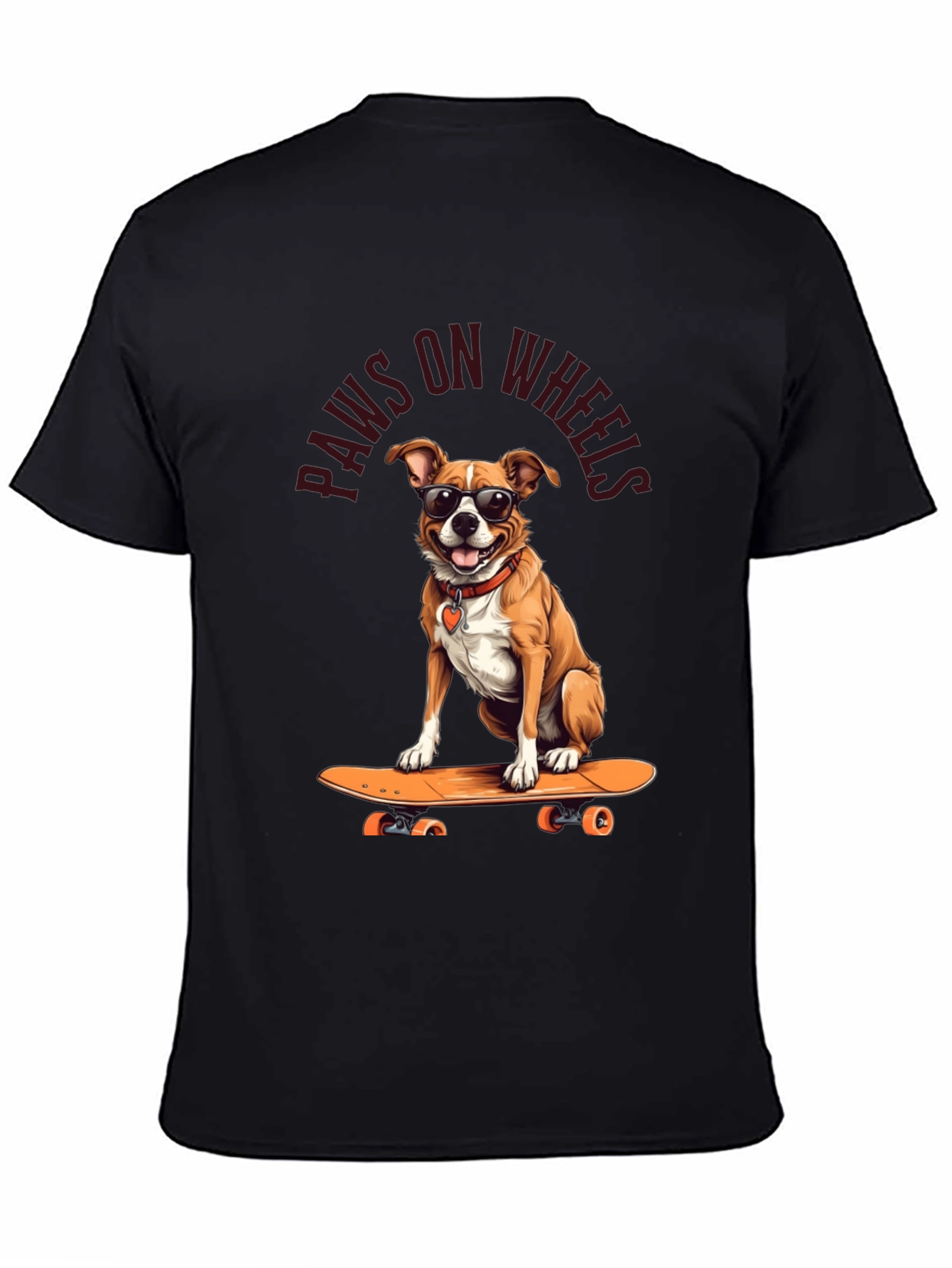 Paws on Wheels Dog Skateboard T-Shirt