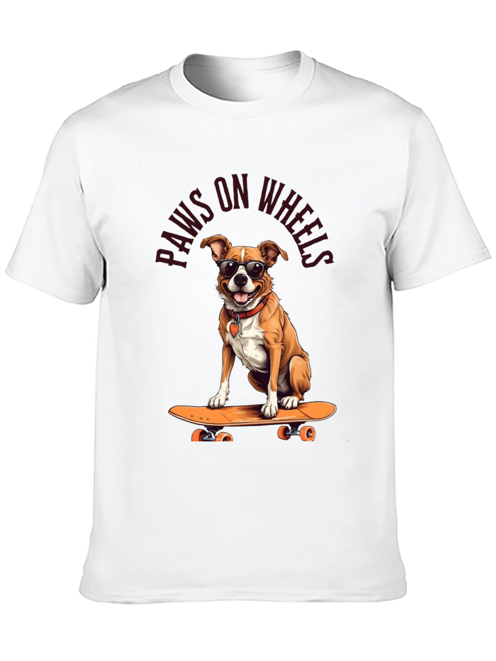 Paws on Wheels Dog Skateboard T-Shirt