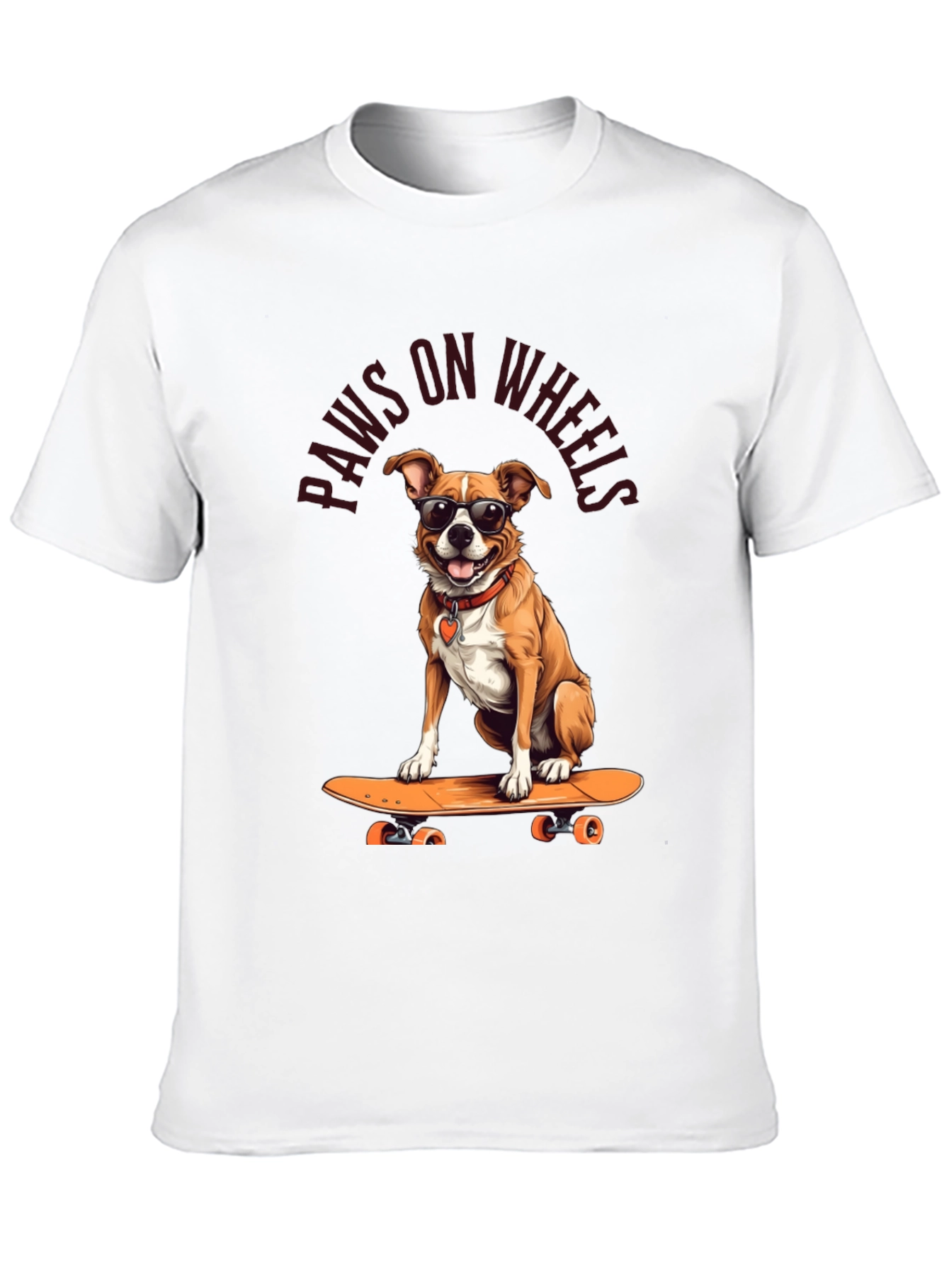 Paws on Wheels Dog Skateboard T-Shirt