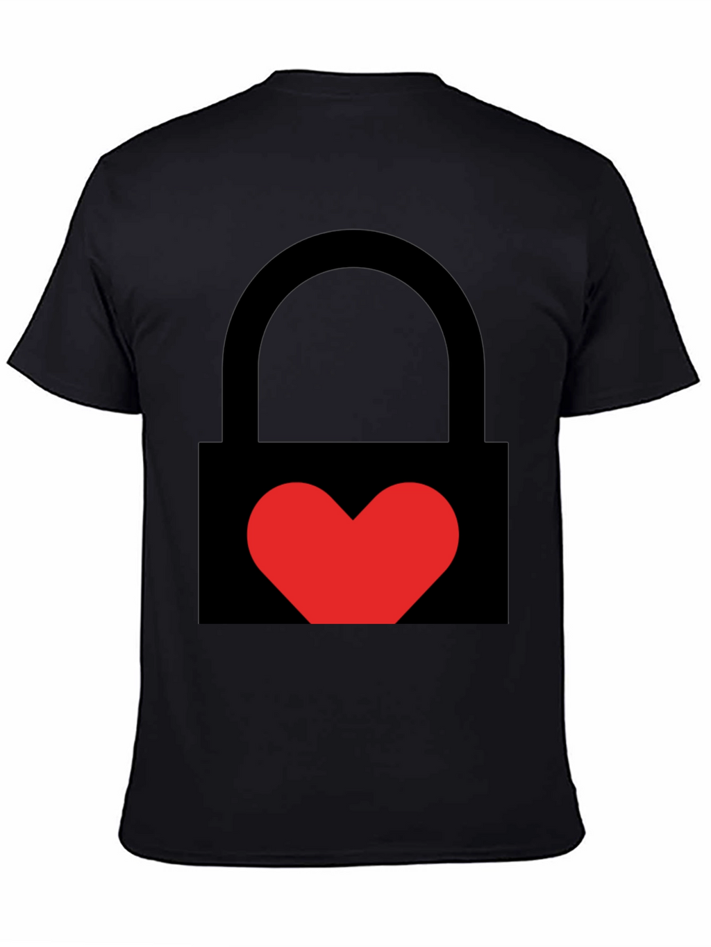 Heart Lock Graphic Tee - Stylish Unisex Black T-Shirt