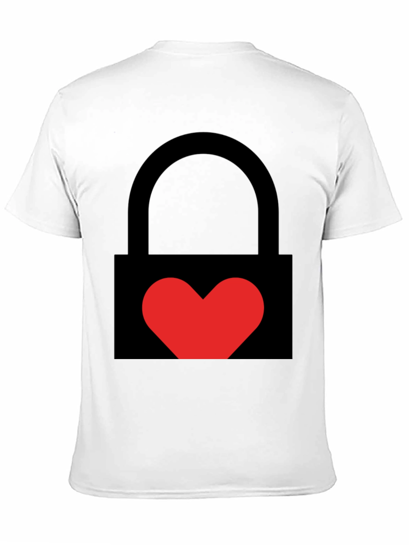 Heart Lock Graphic Tee - Stylish Unisex Black T-Shirt