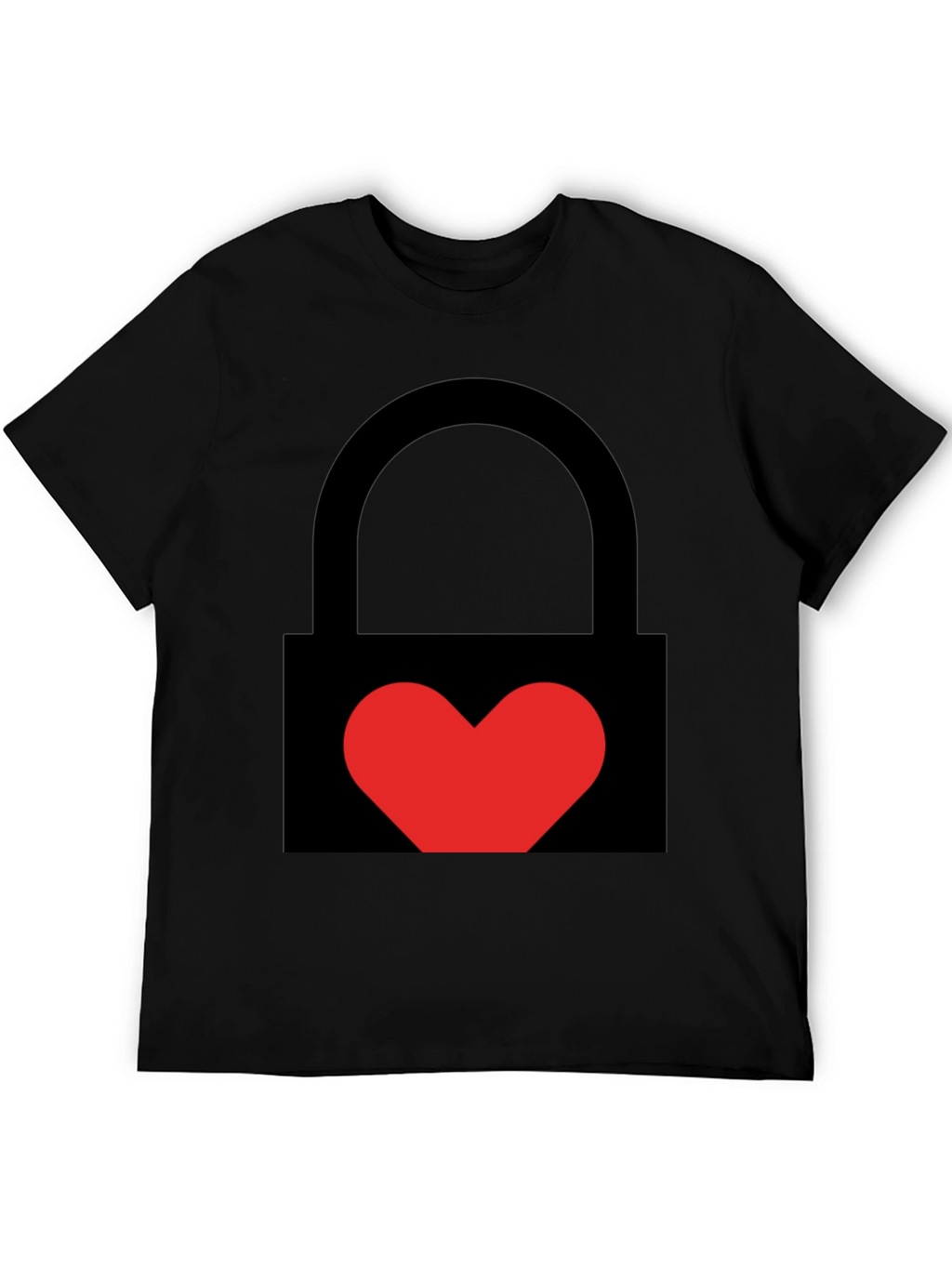 Heart Lock Graphic Tee - Stylish Unisex Black T-Shirt