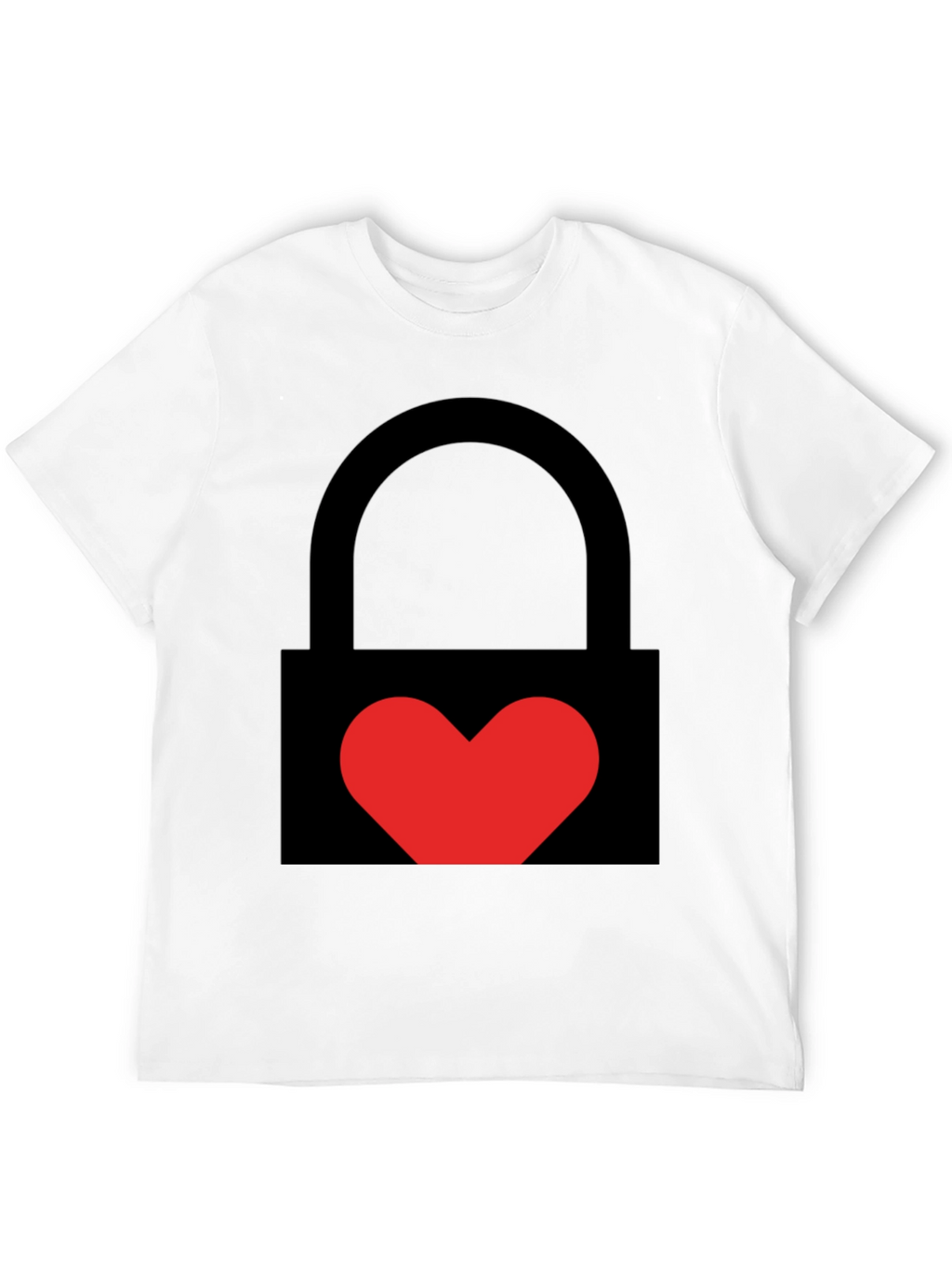 Heart Lock Graphic Tee - Stylish Unisex Black T-Shirt