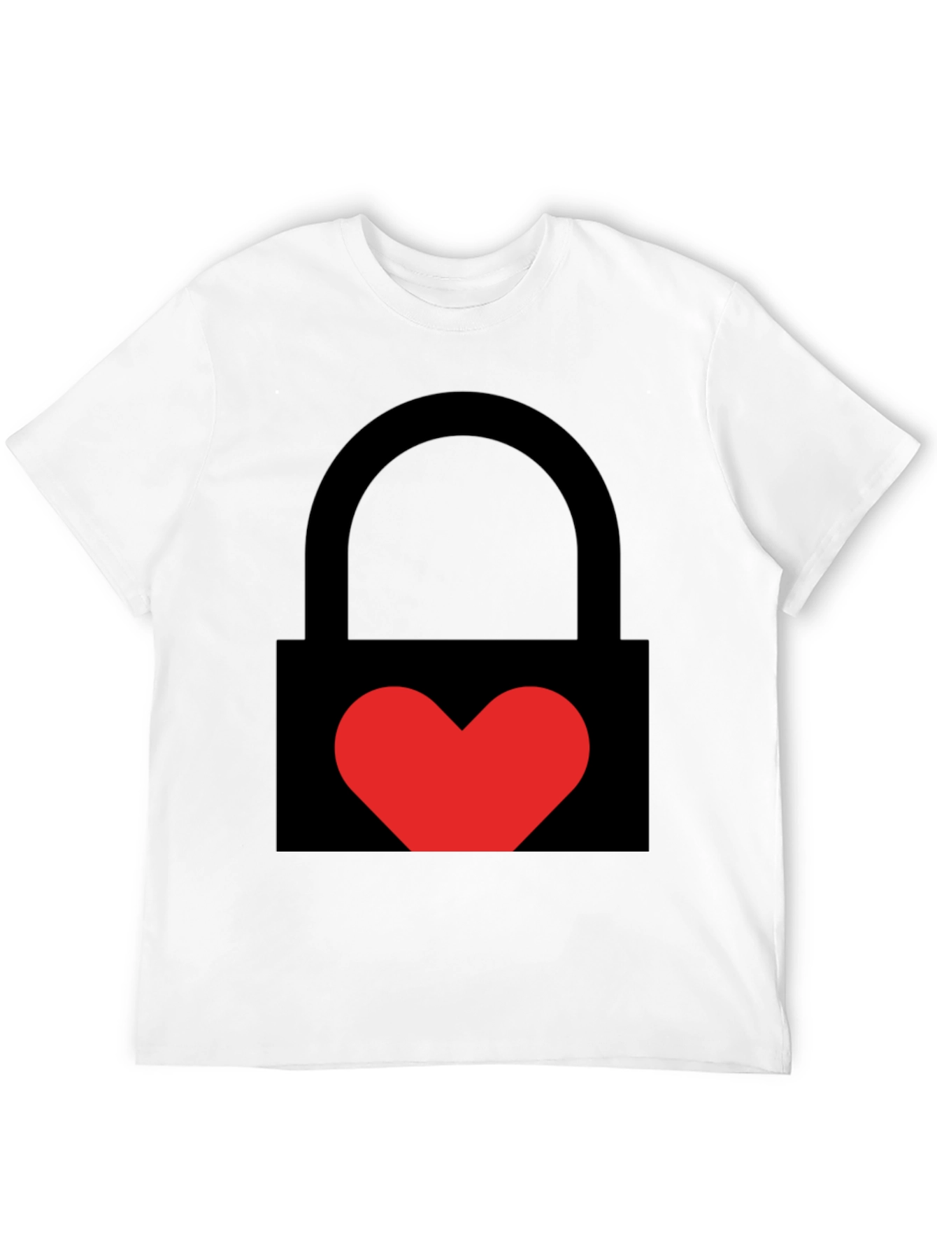 Heart Lock Graphic Tee - Stylish Unisex Black T-Shirt