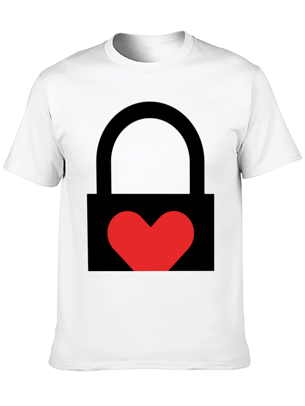 Heart Lock Graphic Tee - Stylish Unisex Black T-Shirt