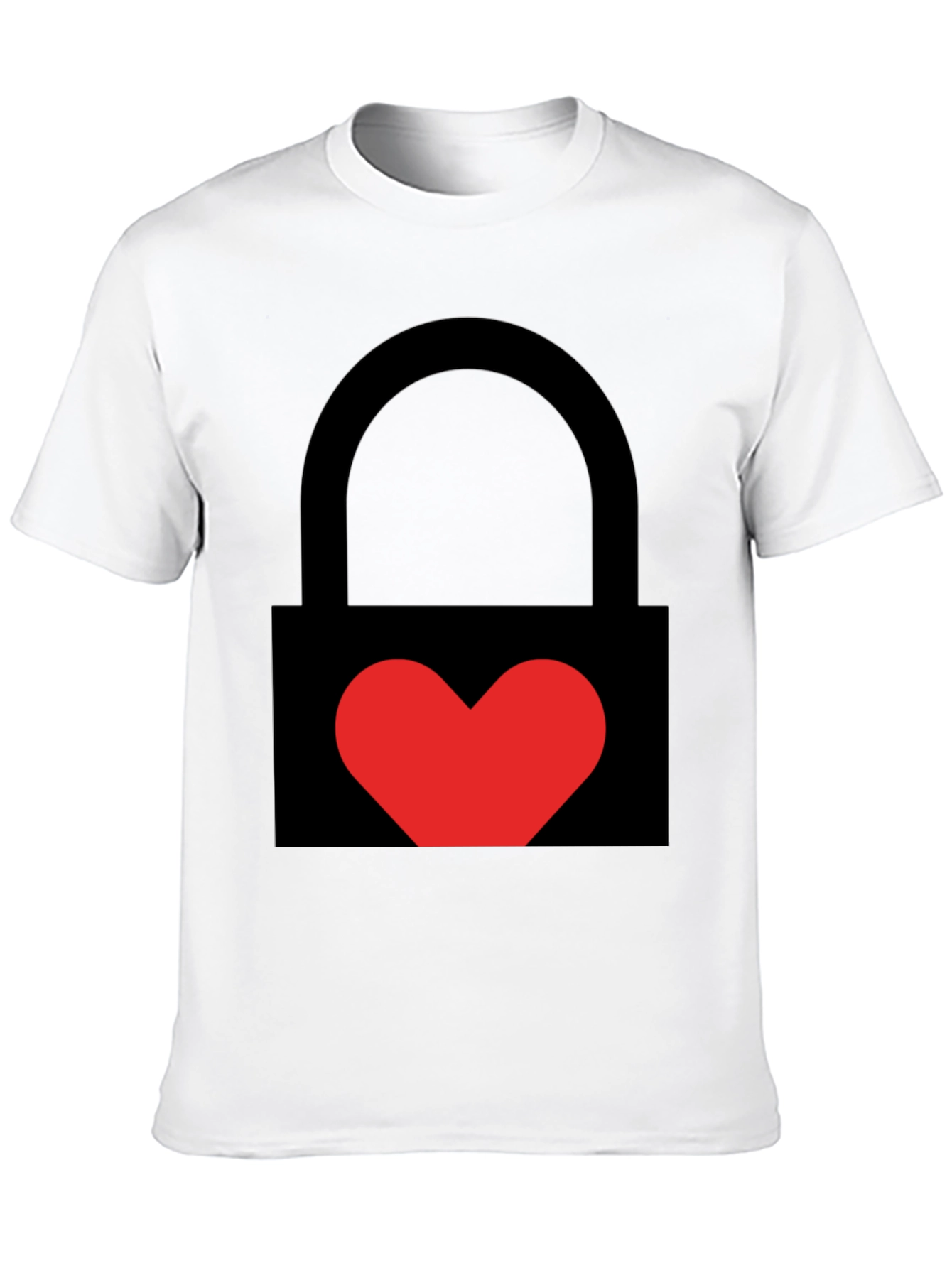 Heart Lock Graphic Tee - Stylish Unisex Black T-Shirt