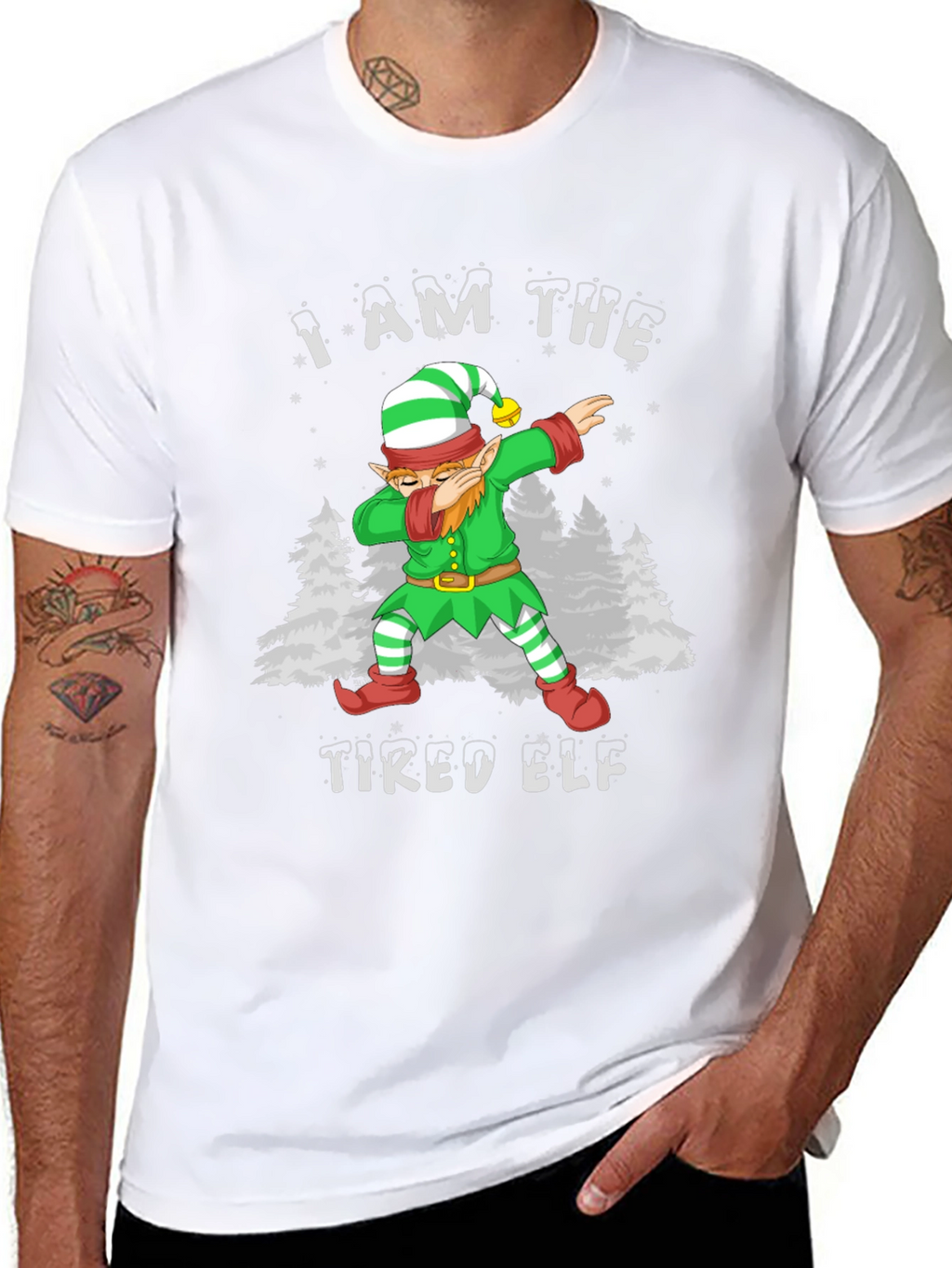 I Am The Tired Elf T-Shirt Christmas