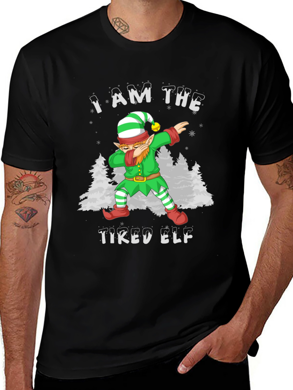 I Am The Tired Elf T-Shirt Christmas