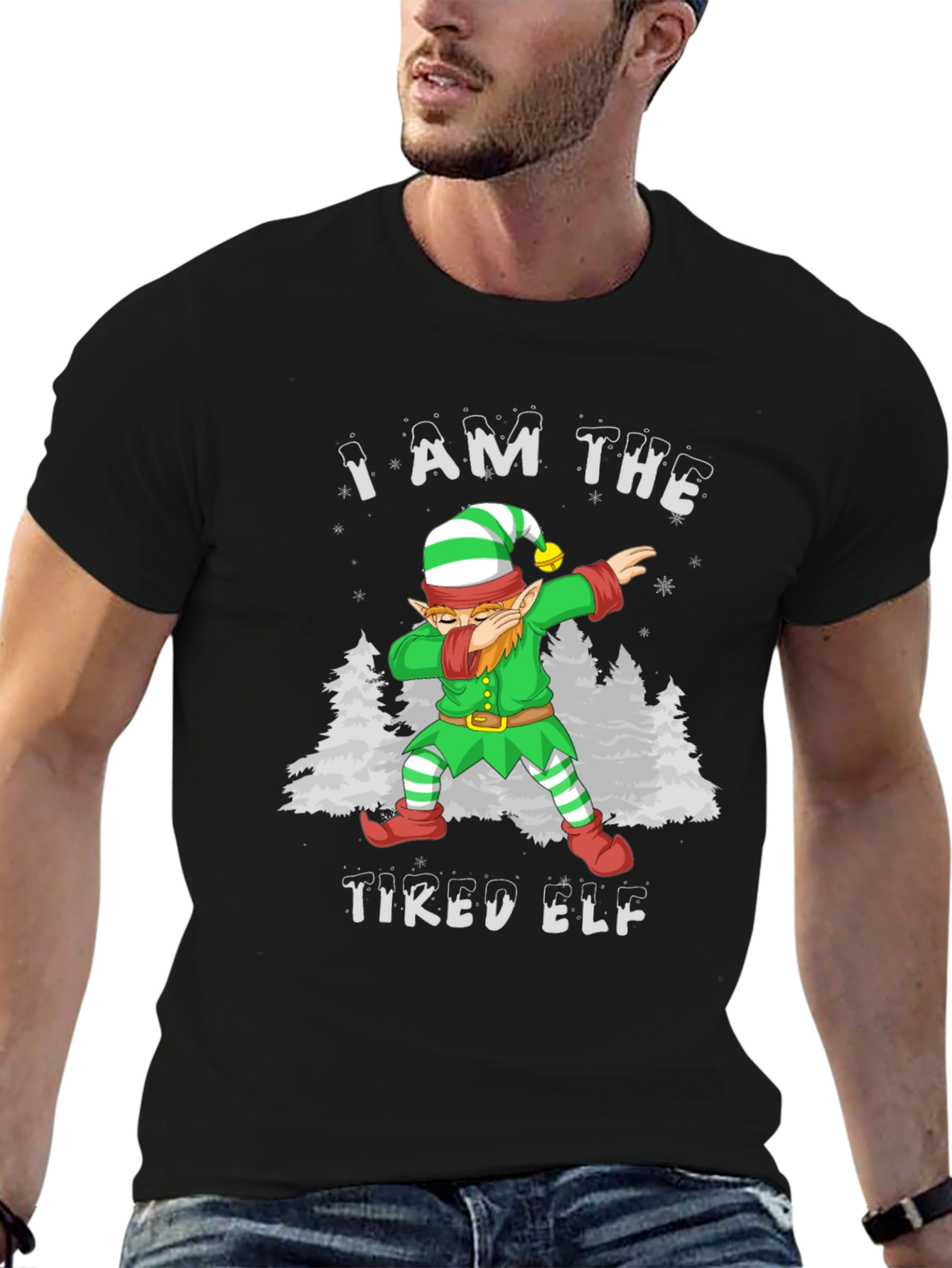 I Am The Tired Elf T-Shirt Christmas