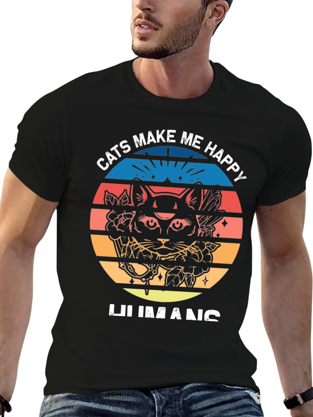 Cats Make Me Happy Graphic Tee