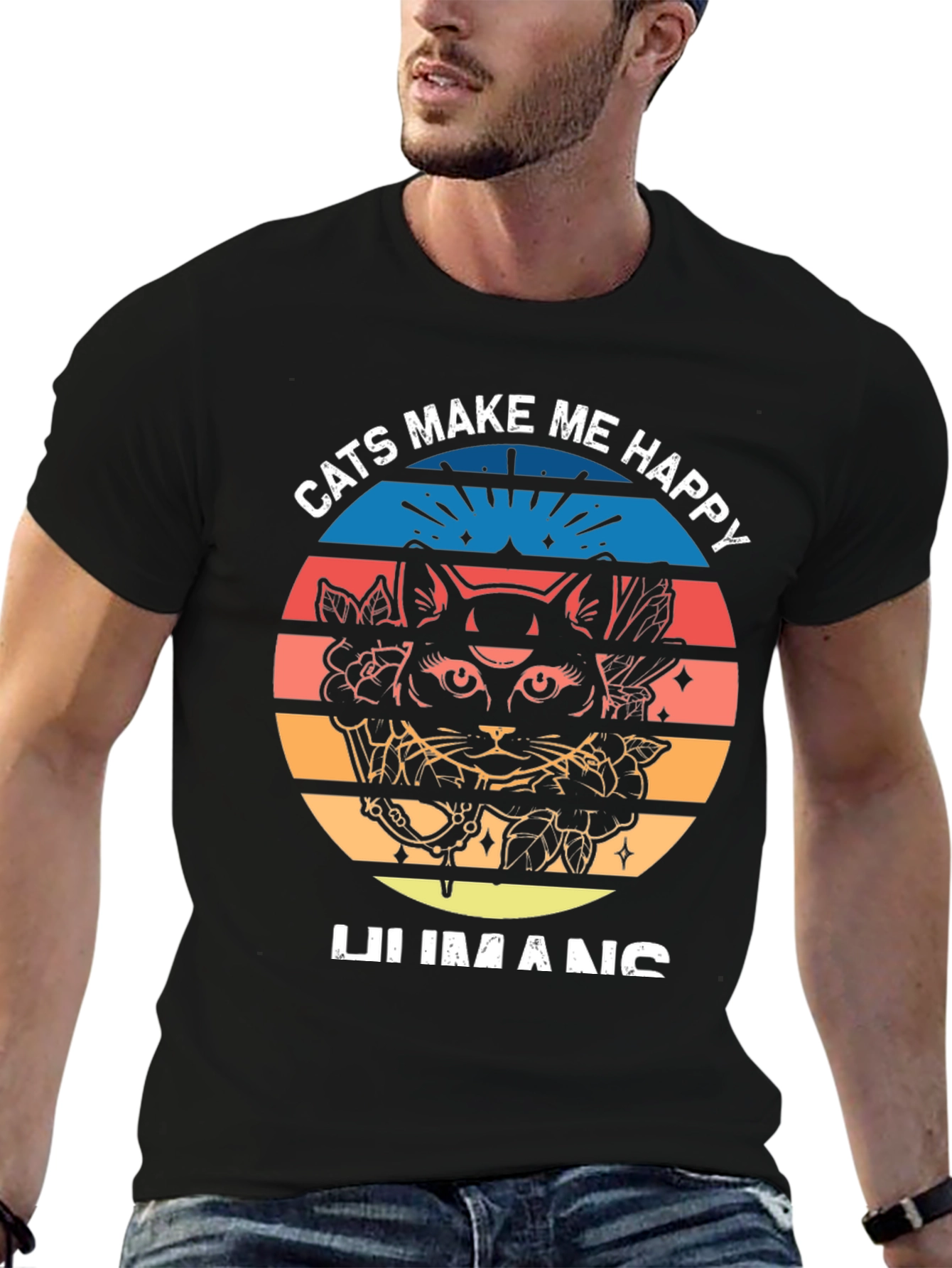 Cats Make Me Happy Graphic Tee