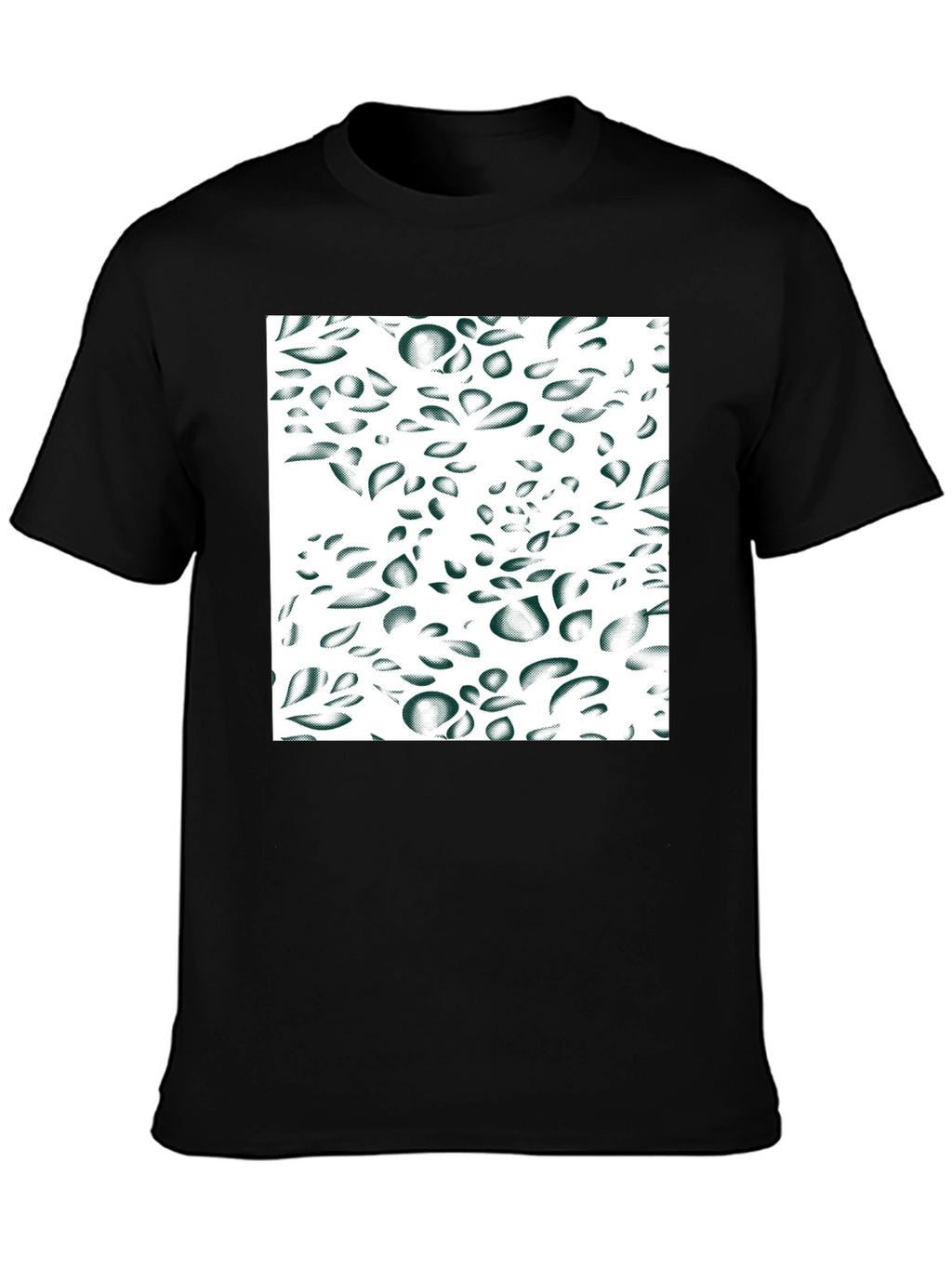 Abstract Drop Pattern Black Tee
