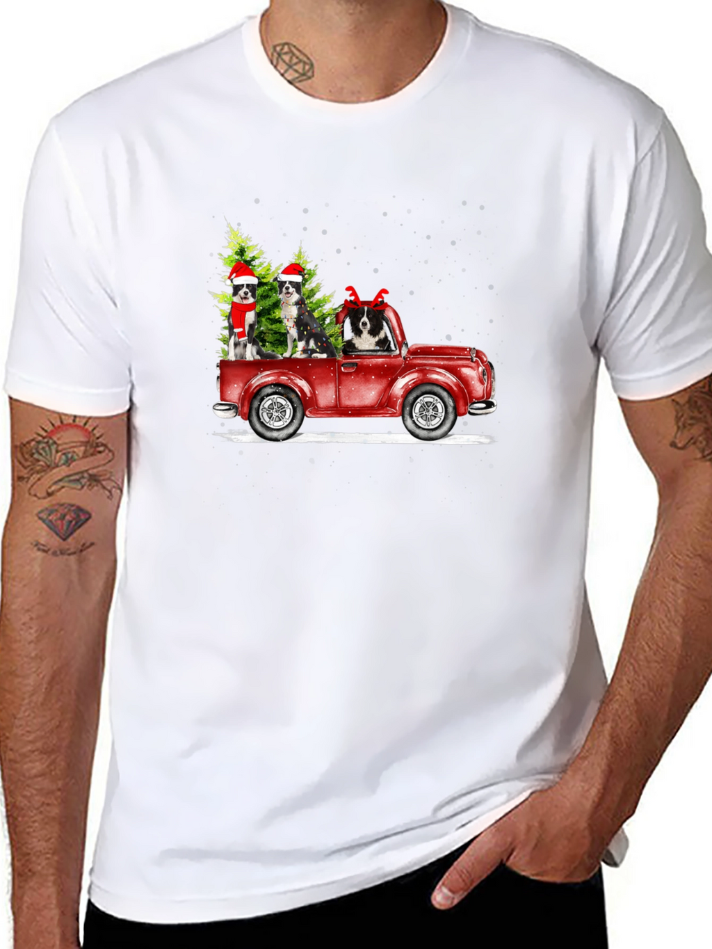 Festive Dog Truck Graphic Tee