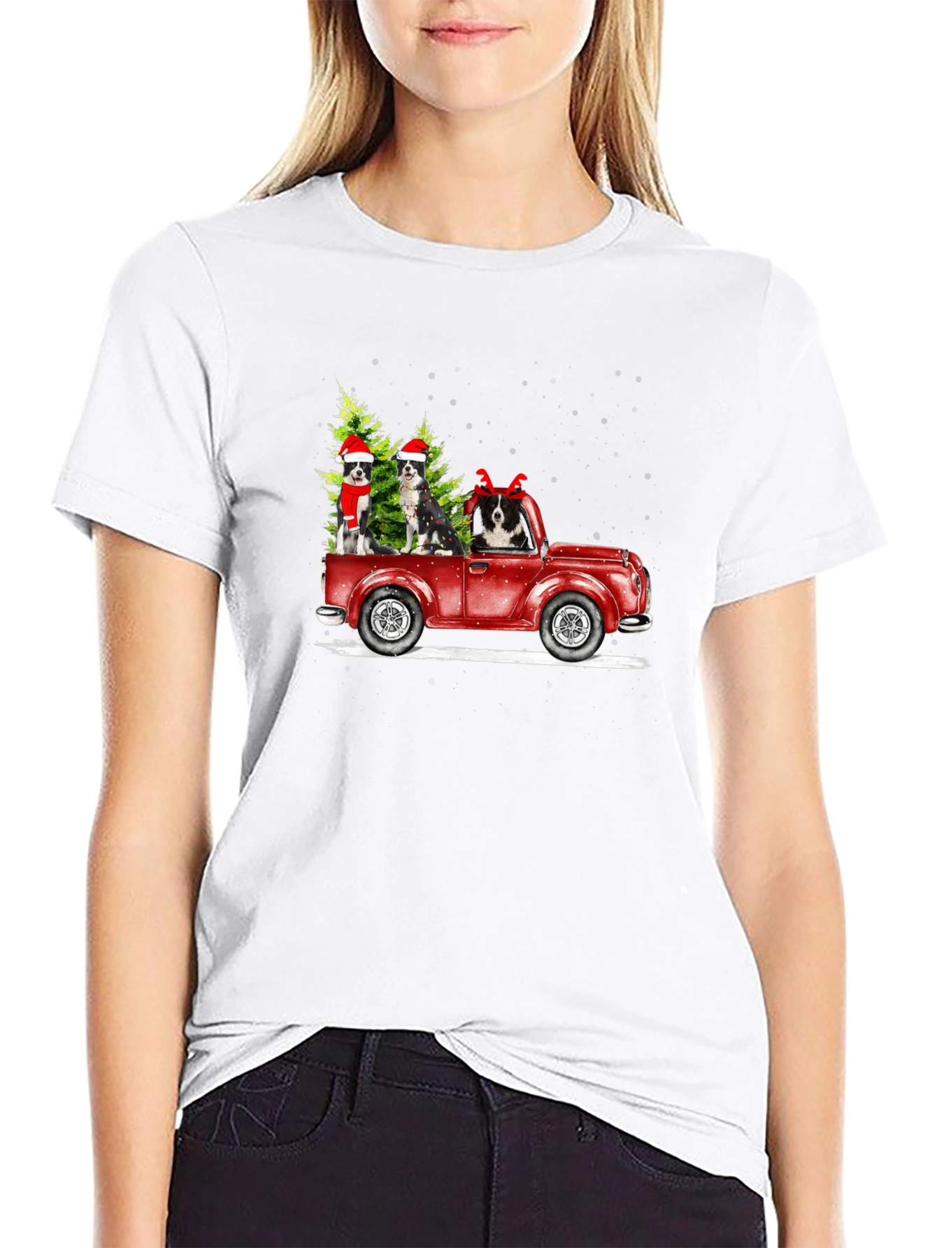 Festive Dog Truck Graphic Tee