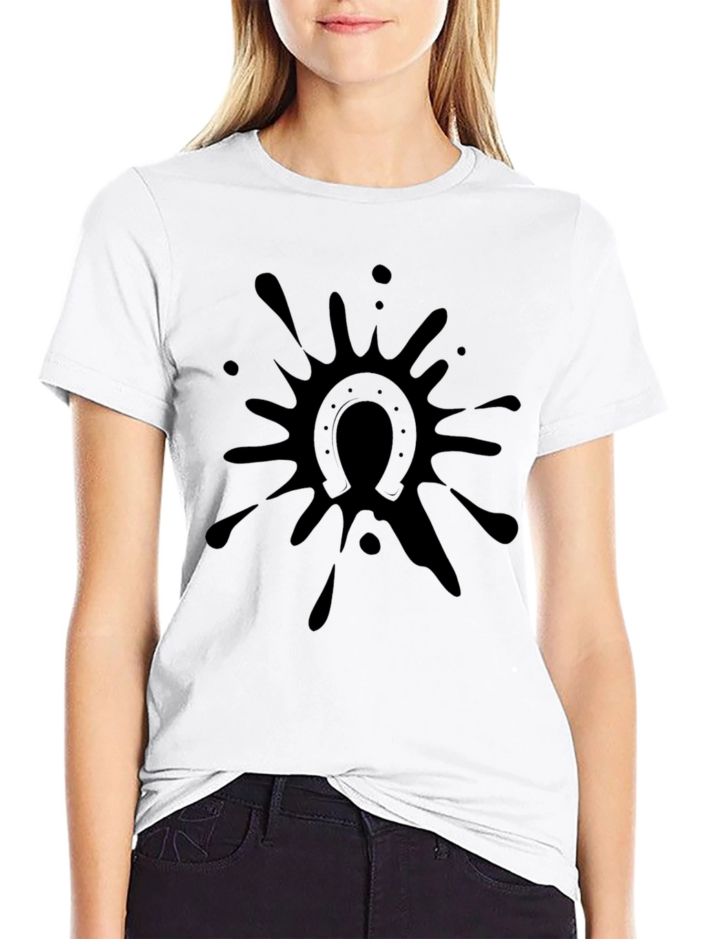Black Horseshoe Splash T-Shirt