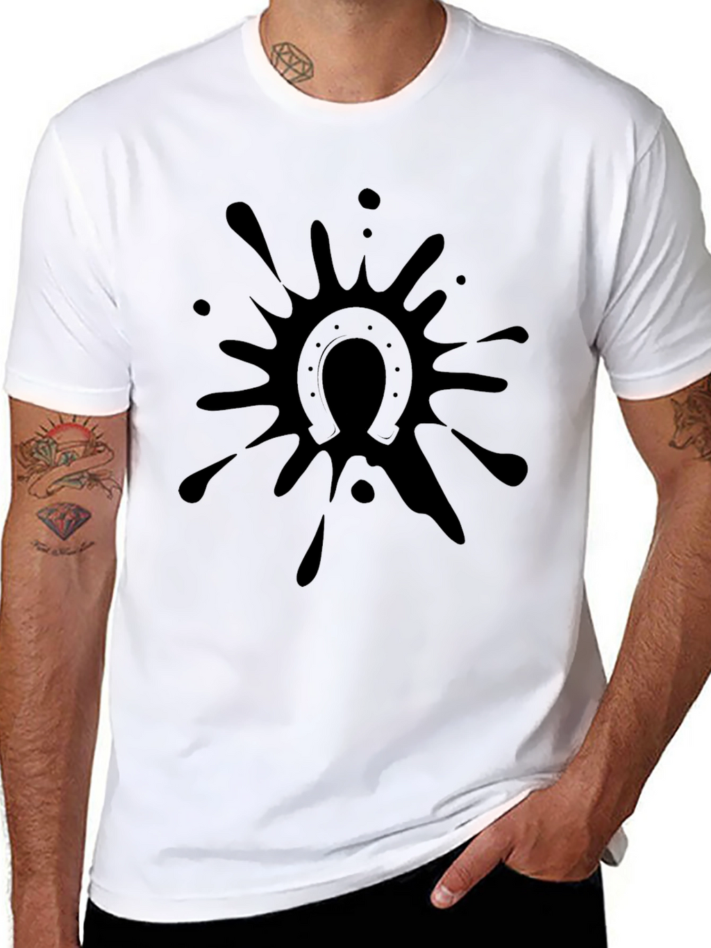 Black Horseshoe Splash T-Shirt