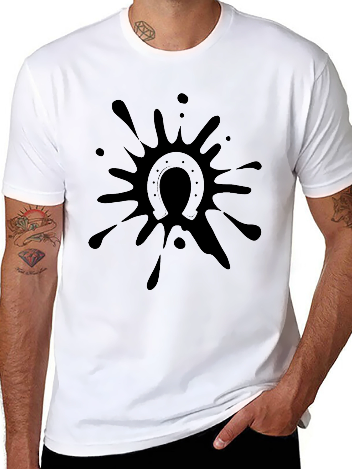 Black Horseshoe Splash T-Shirt