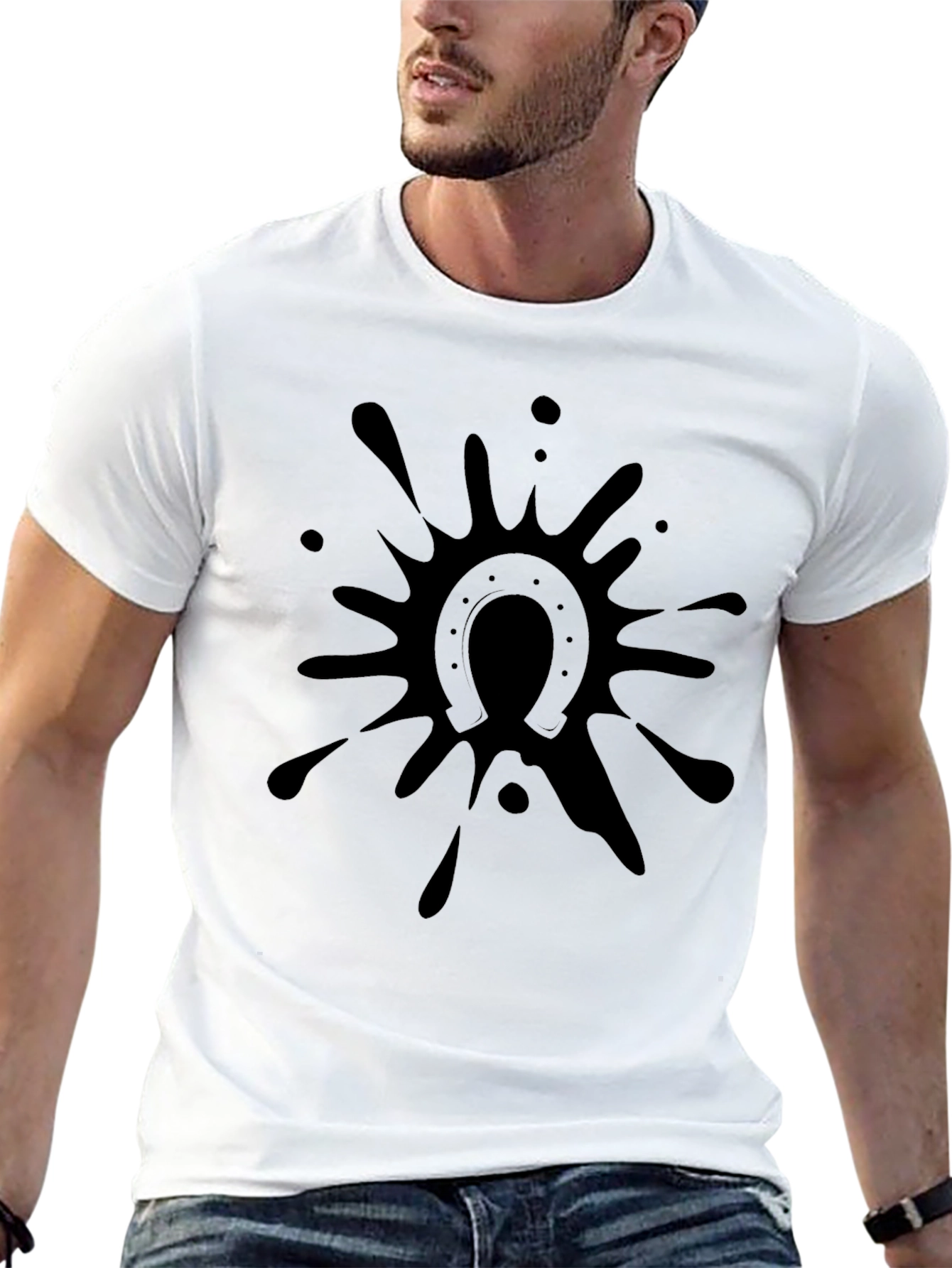 Black Horseshoe Splash T-Shirt