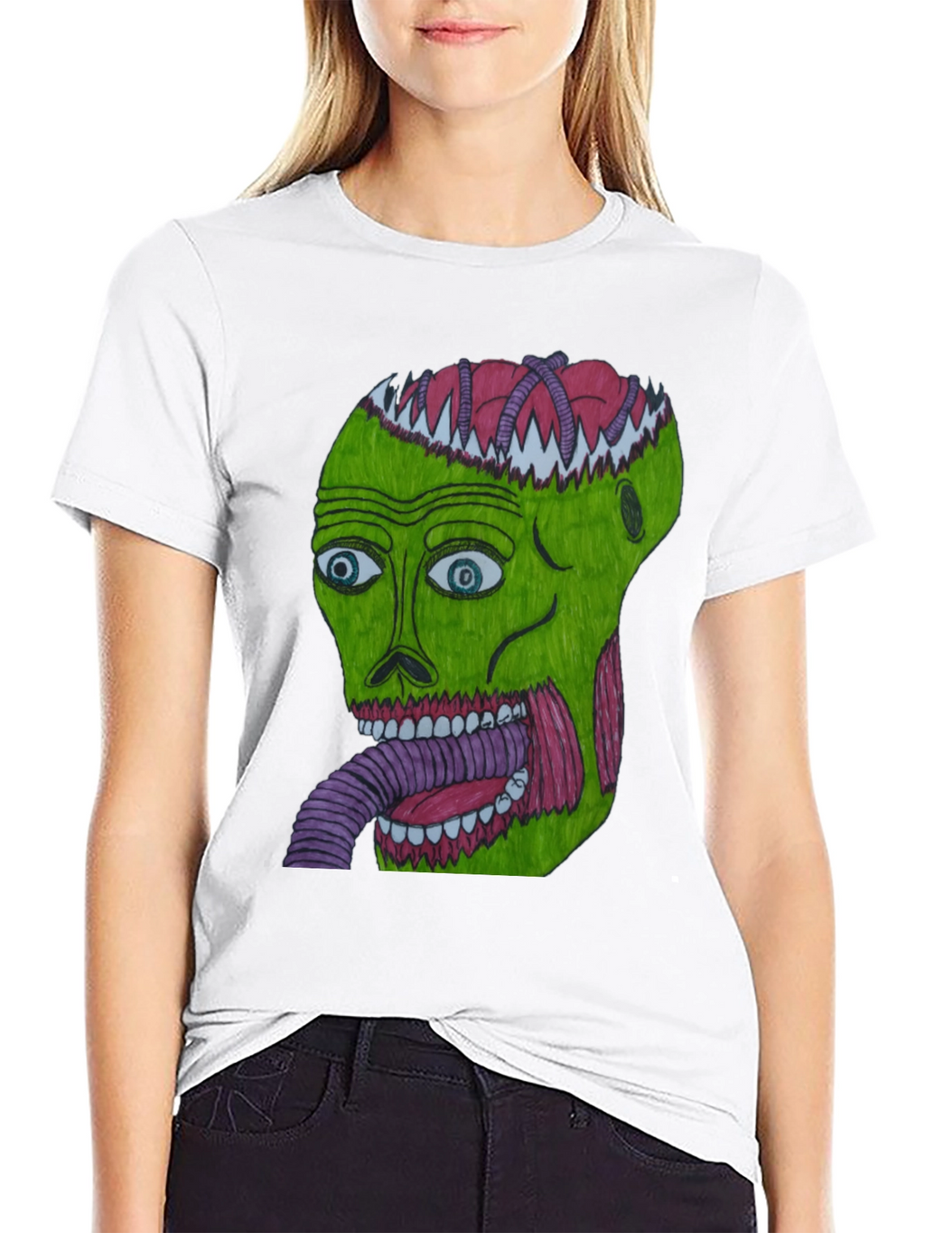 Grotesque Green Head Graphic T-Shirt