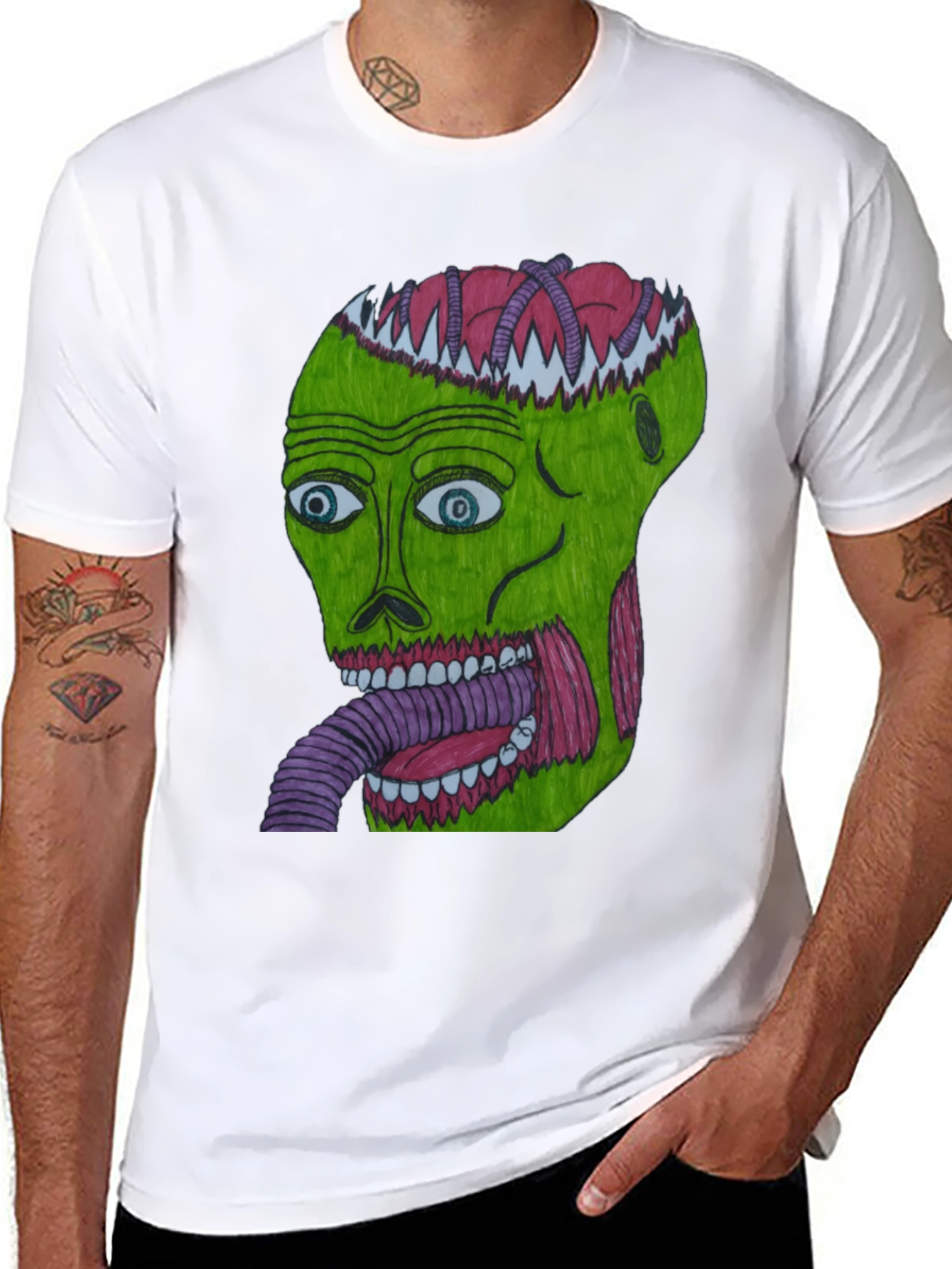 Grotesque Green Head Graphic T-Shirt