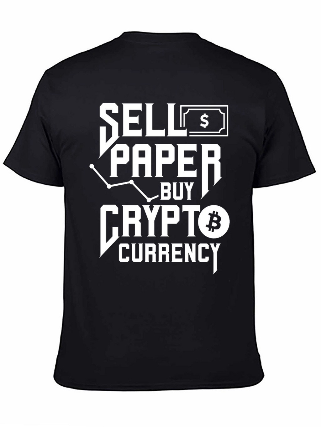 Sell Paper Buy Crypto Black Graphic Tee