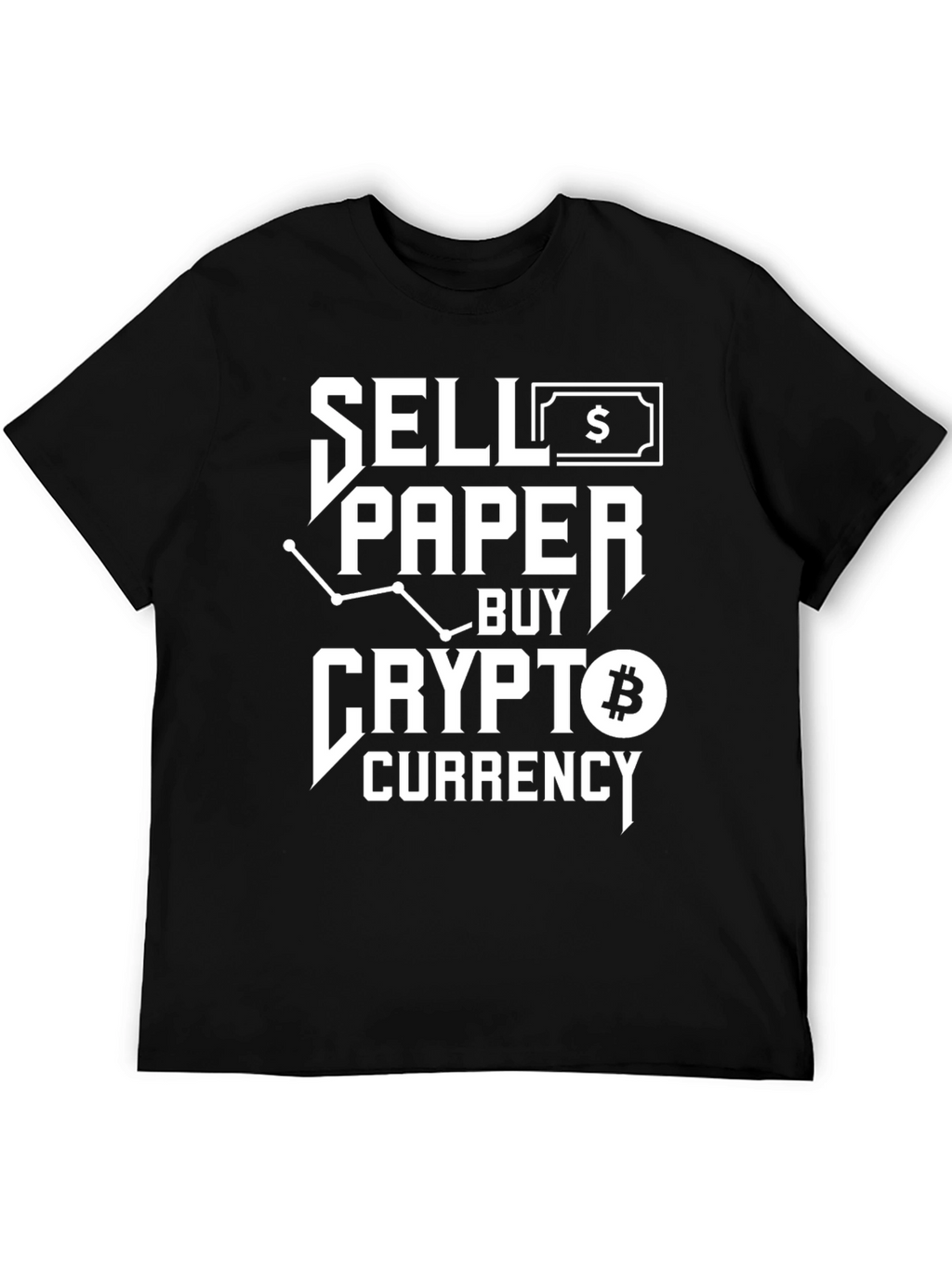 Sell Paper Buy Crypto Black Graphic Tee