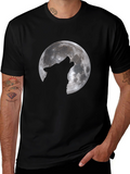 Wolf Moon Graphic T-Shirt - Black Cotton Tee