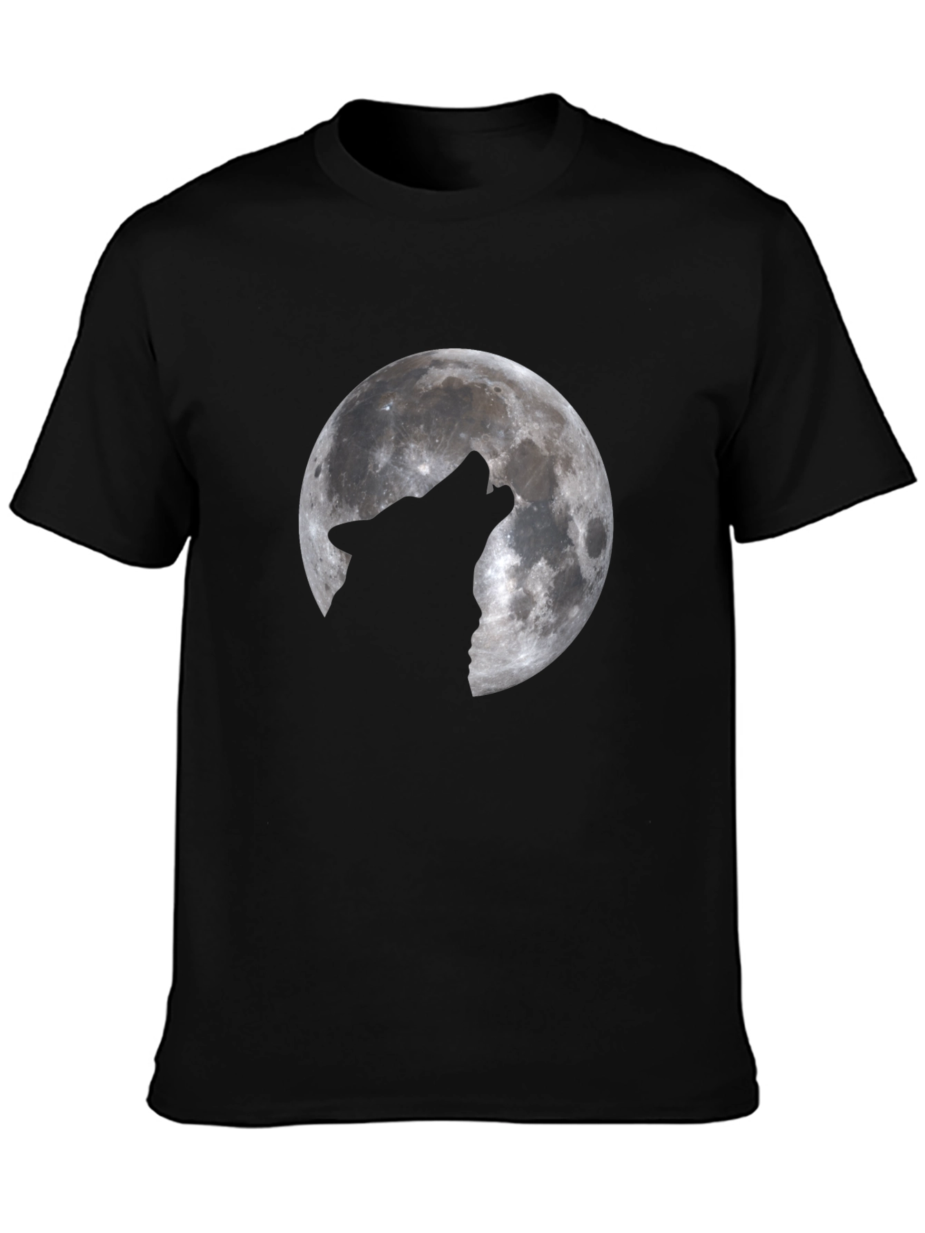 Wolf Moon Graphic T-Shirt - Black Cotton Tee