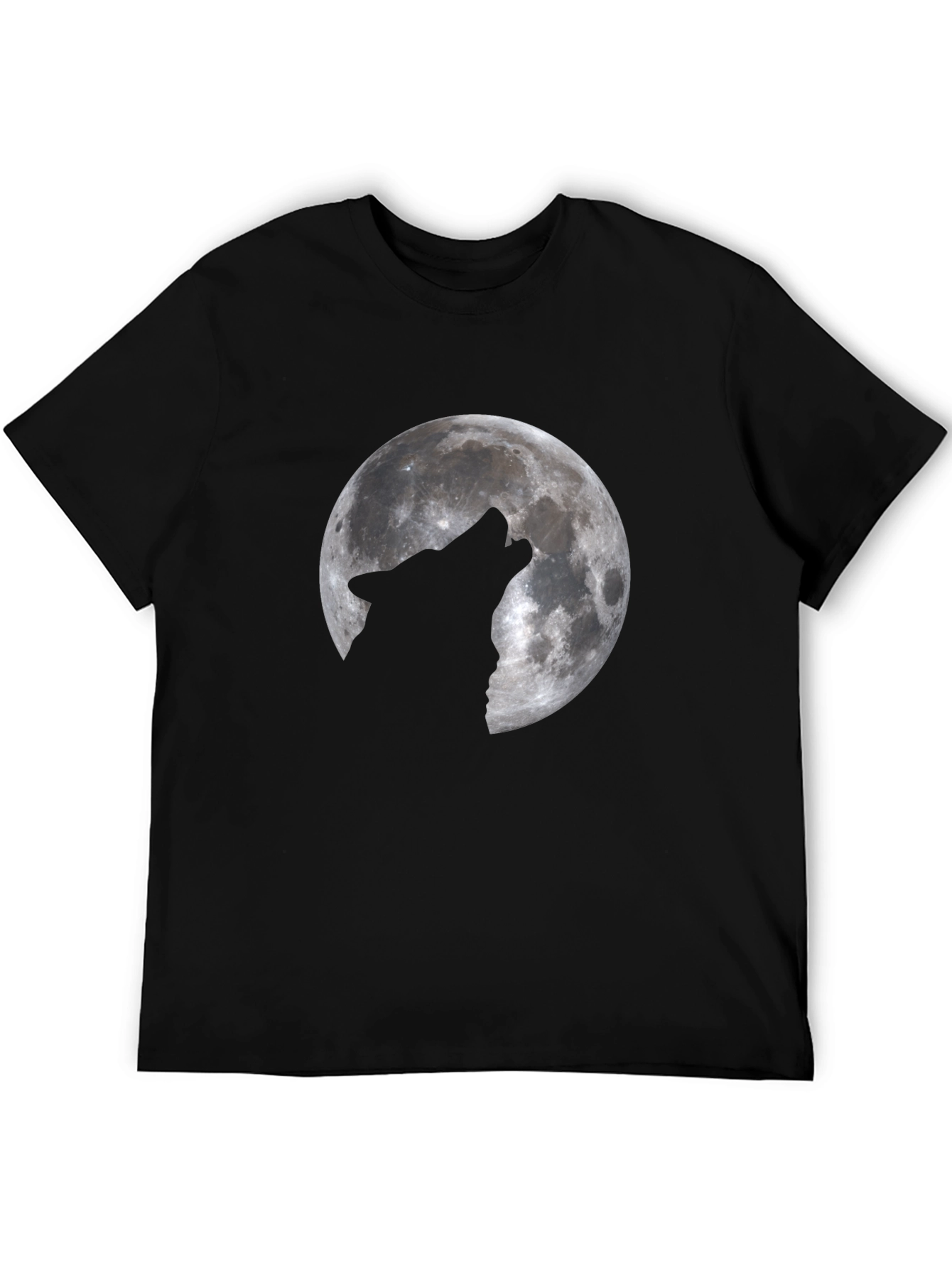 Wolf Moon Graphic T-Shirt - Black Cotton Tee