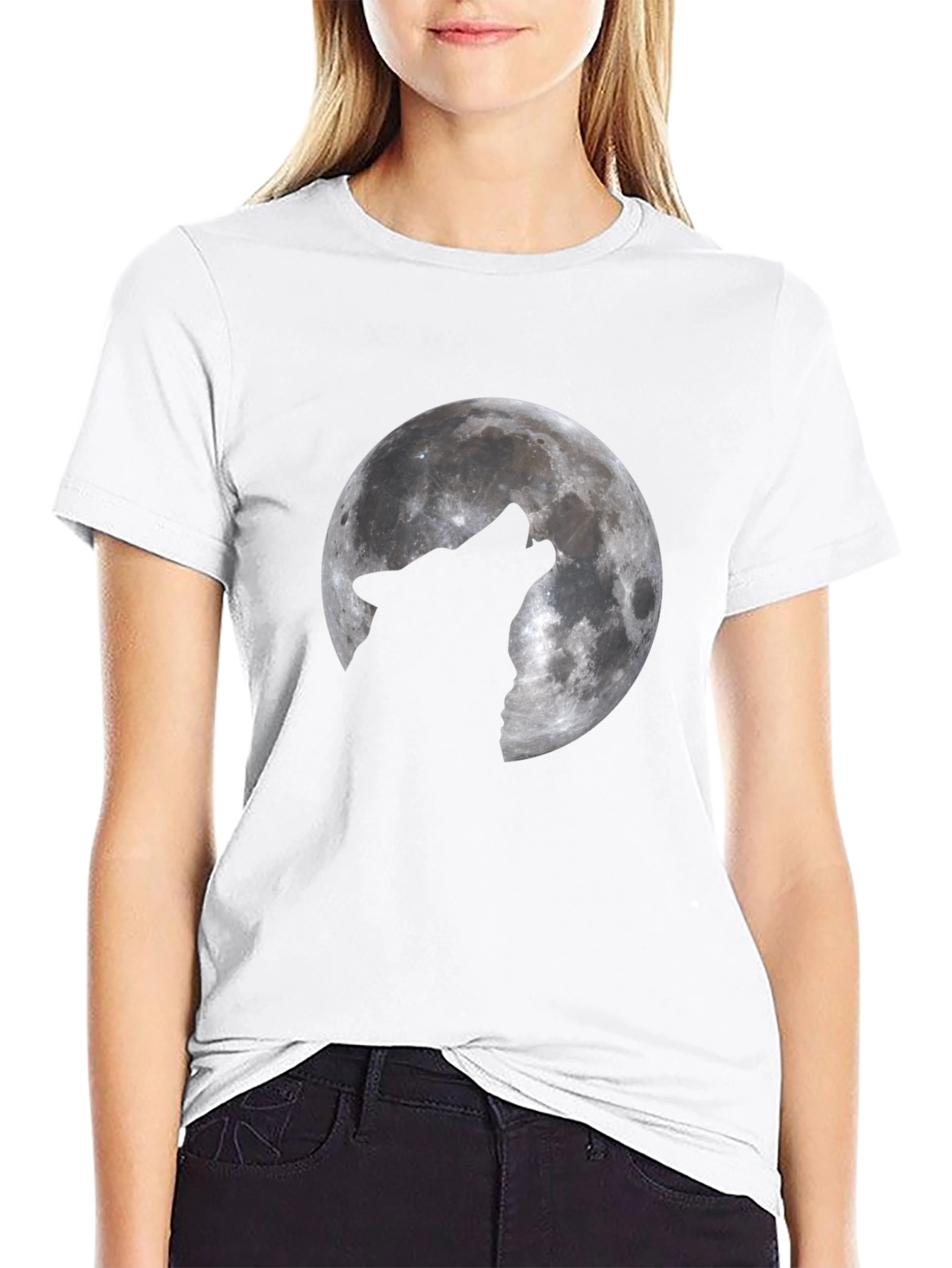 Wolf Moon Graphic T-Shirt - Black Cotton Tee