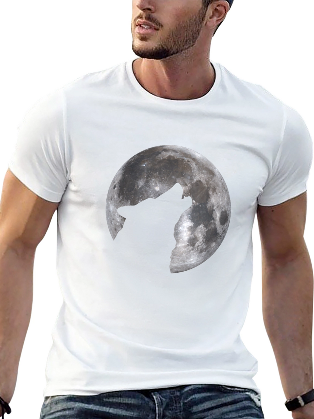 Wolf Moon Graphic T-Shirt - Black Cotton Tee