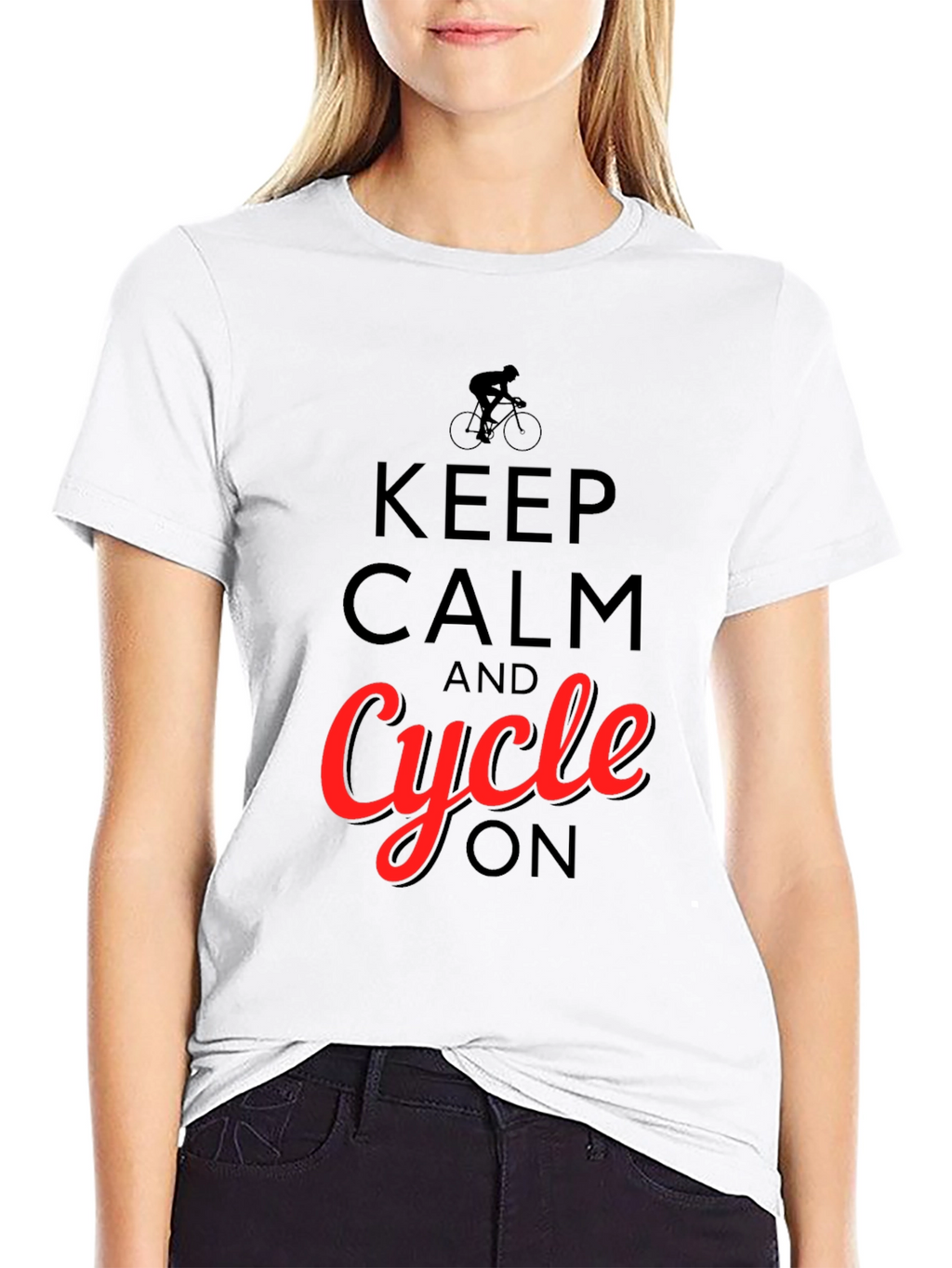 Keep Calm and Cycle On T-Shirt - Black