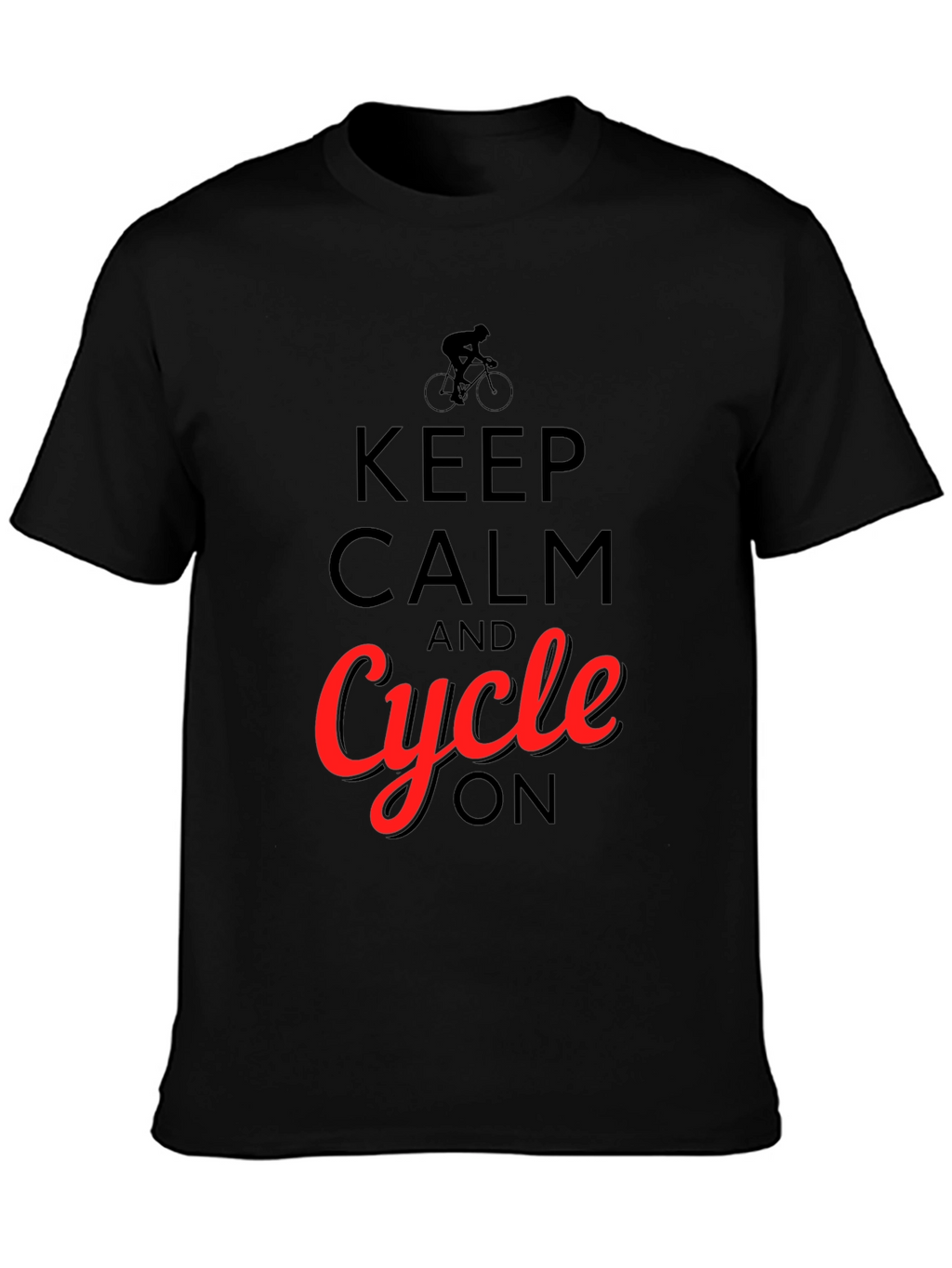 Keep Calm and Cycle On T-Shirt - Black