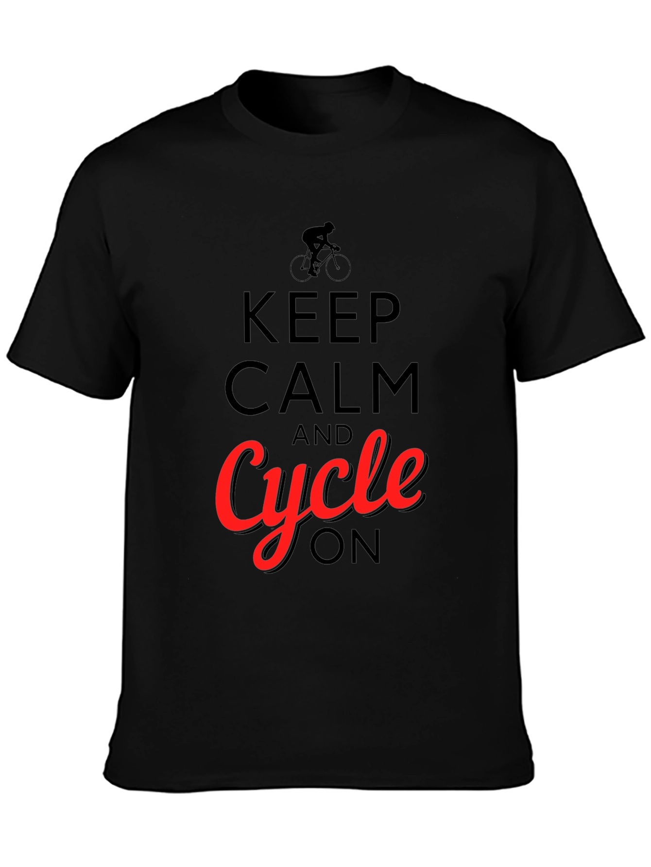 Keep Calm and Cycle On T-Shirt - Black
