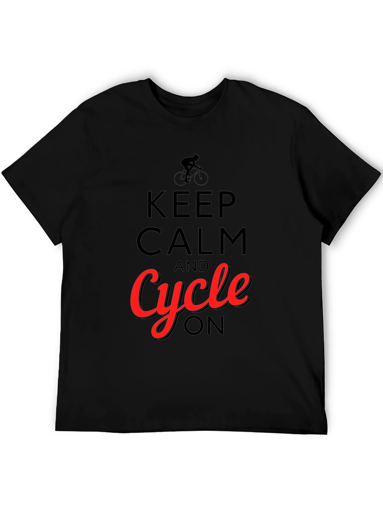 Keep Calm and Cycle On T-Shirt - Black