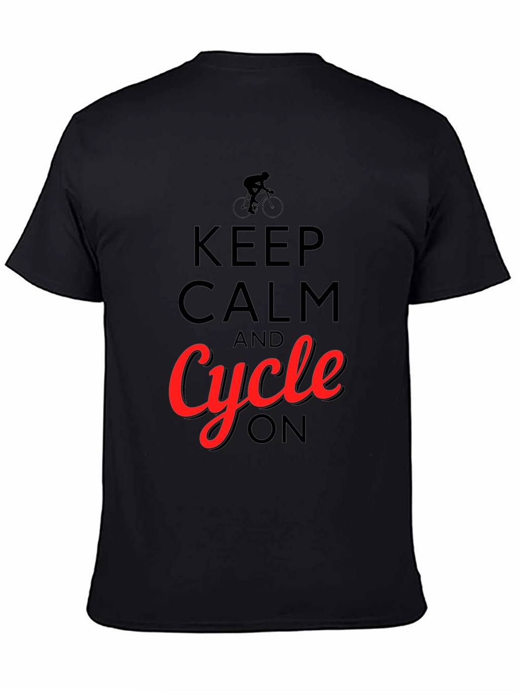 Keep Calm and Cycle On T-Shirt - Black
