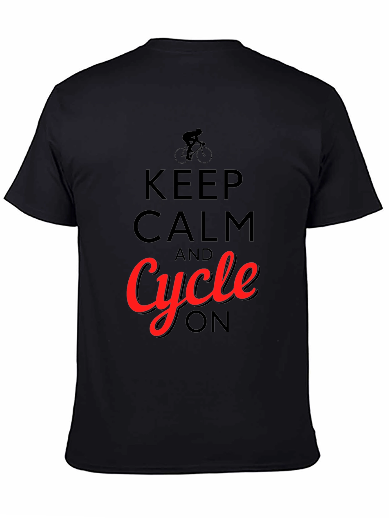 Keep Calm and Cycle On T-Shirt - Black