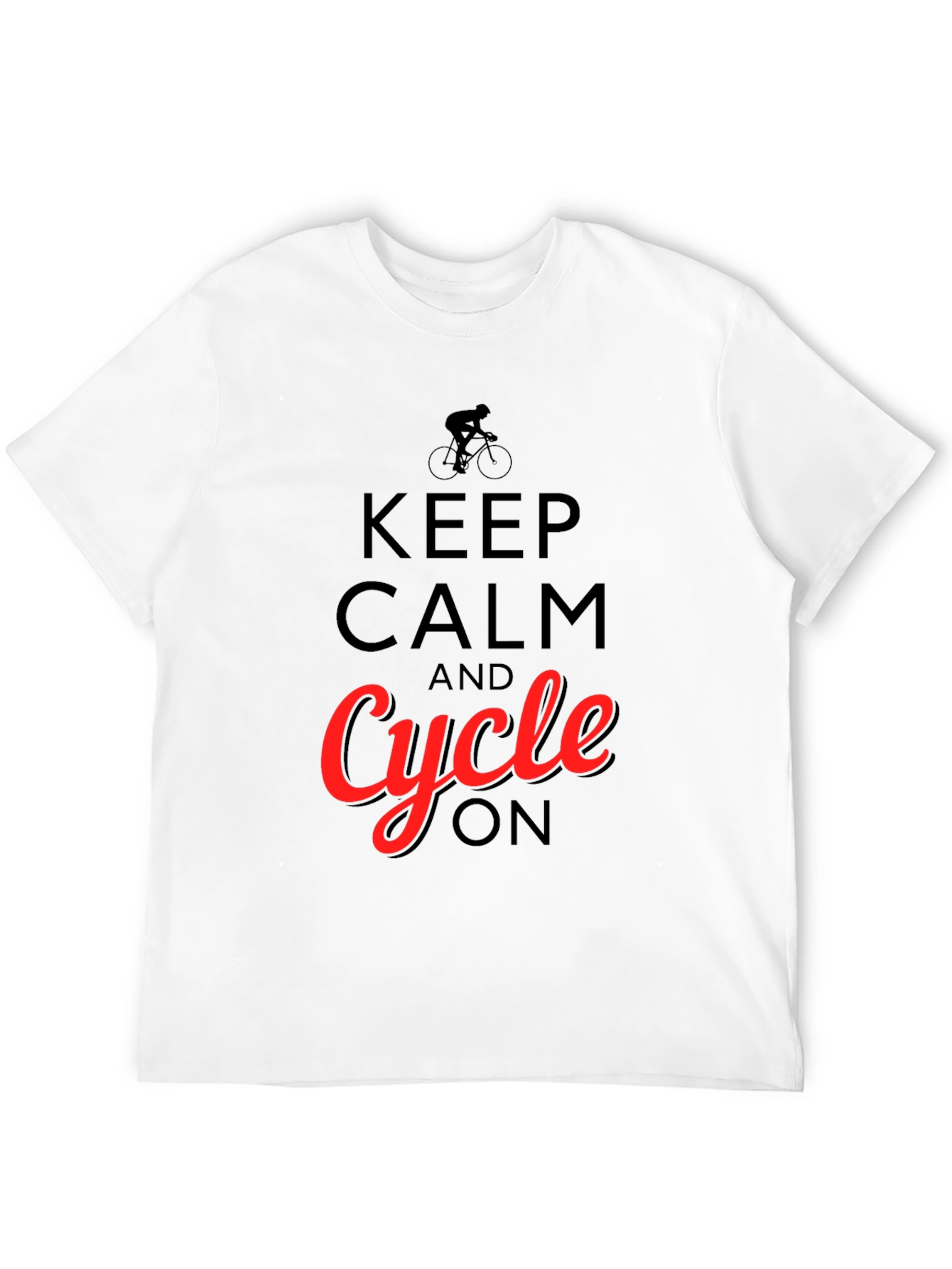 Keep Calm and Cycle On T-Shirt - Black