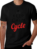 Keep Calm and Cycle On T-Shirt - Black
