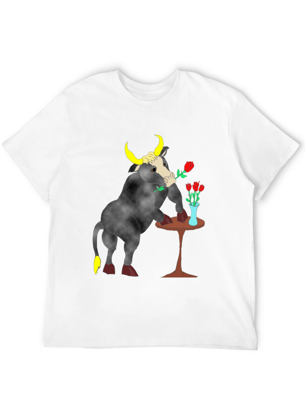 Romantic Bull Graphic Tee - Black