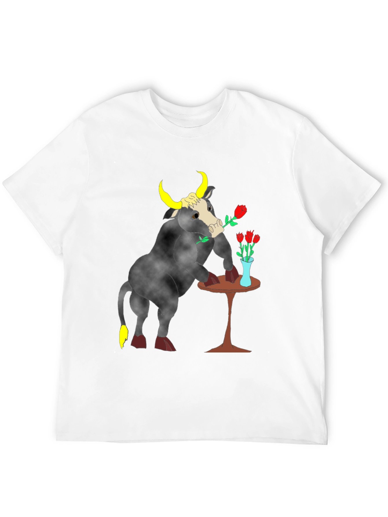 Romantic Bull Graphic Tee - Black