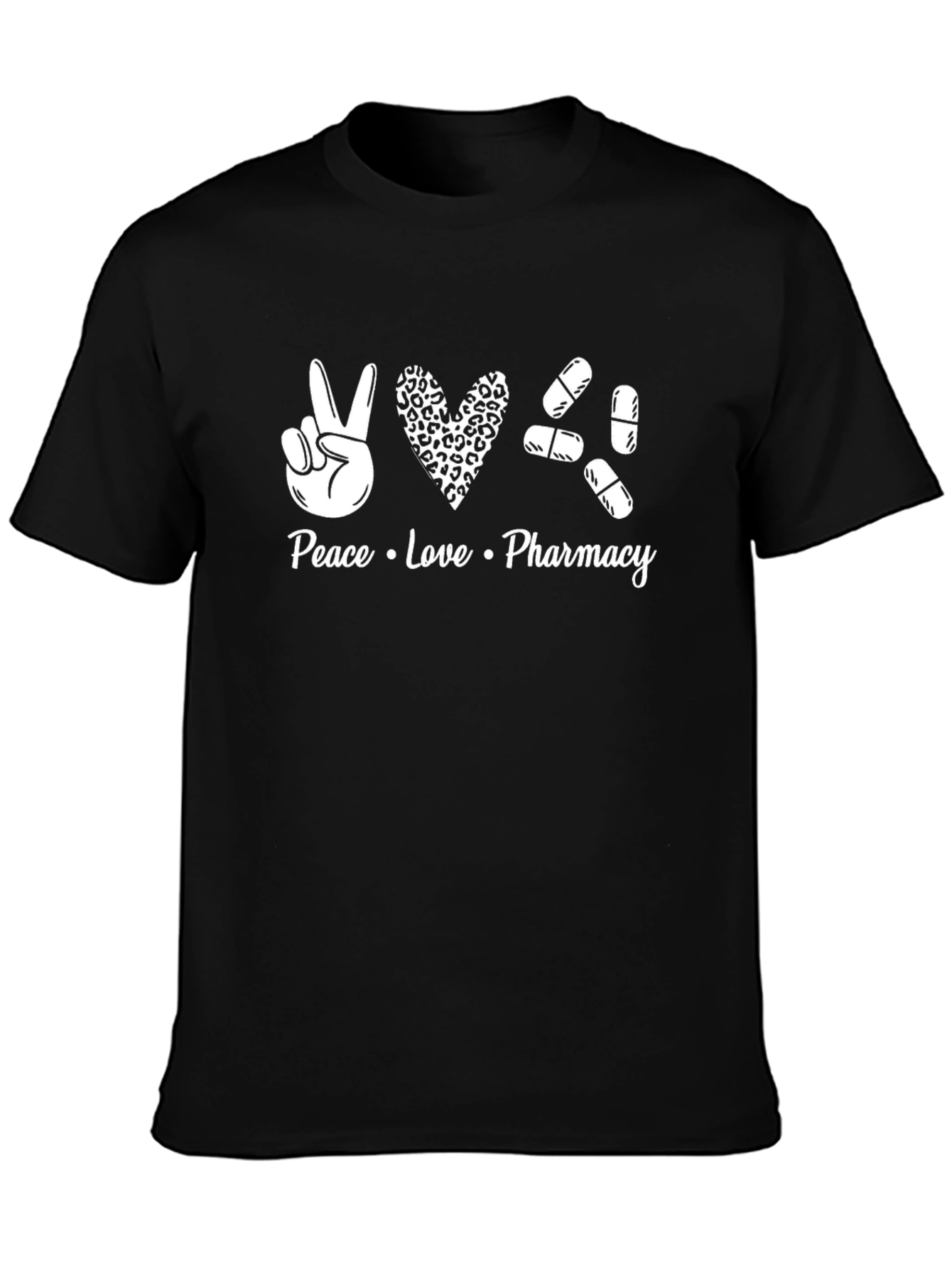 Peace Love Pharmacy T-Shirt - Pharmacist Apparel